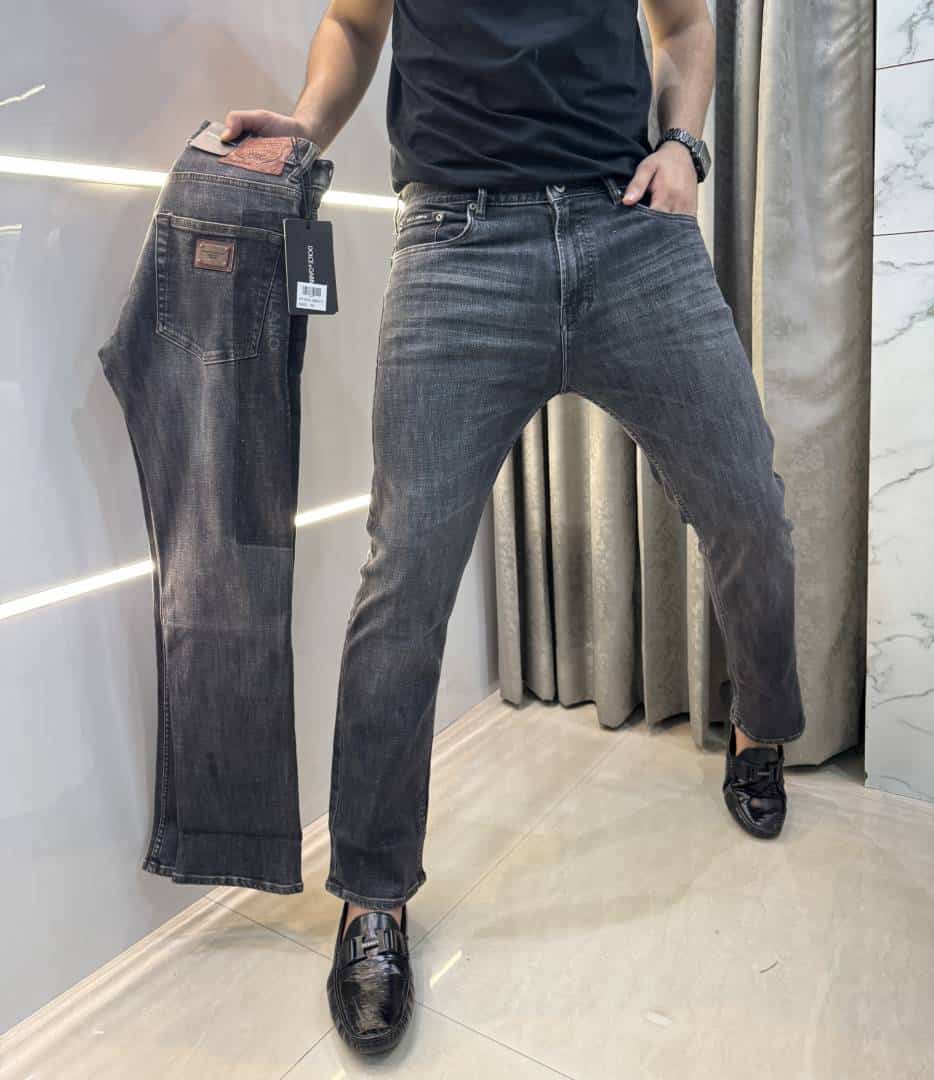Dolce&Gabbana Dark Grey Pocket Logo Imported Hyperflex Denim