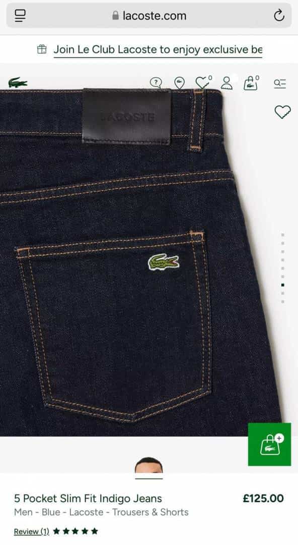 Lacost e Navy Blue Imported Hyperflex.. Denim
