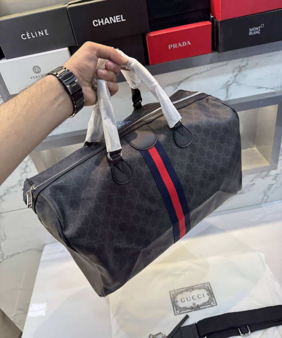 Gucc i Black Limited Edition MonogRAm LuXury Travel Duffel Bag