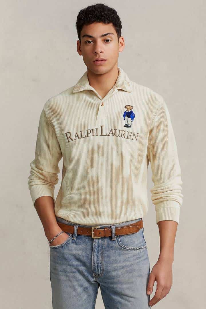 POLO RALPH LAURE_N CREAM SWEATSHIRT FEATURING ICONIC POLO BEAR MASCOT