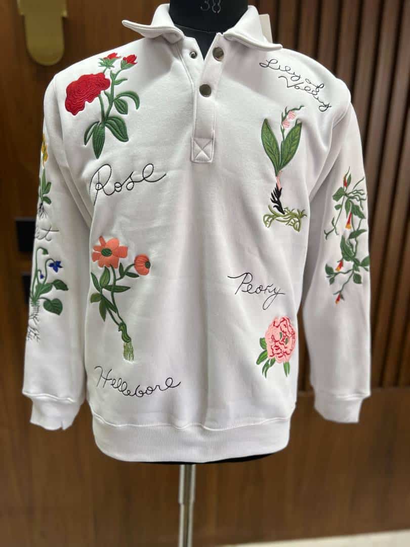 CHRISTIAN DIO_R WHITE COLOUR PREMIUM SWEAT SHIRT WINTER ARTICLE COLLER