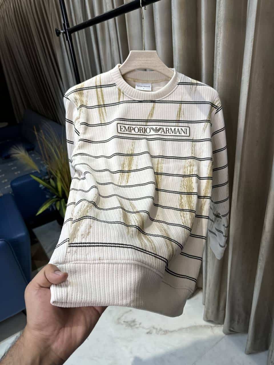 EMPORIO ARMAN_I CREAM FULL SLEEVES ULTRA PREMIUM QUALITY TSHIRTS AVAILABLE