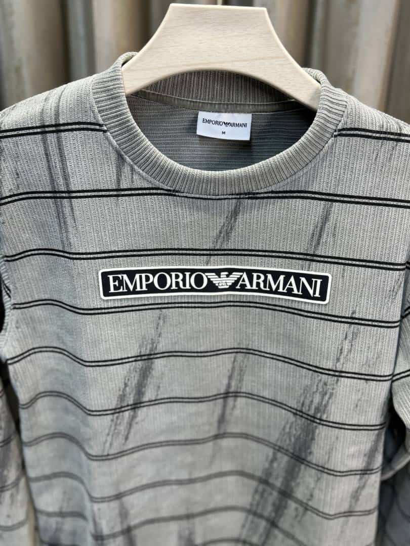 EMPORIO ARMAN_I GREY FULL SLEEVES ULTRA PREMIUM QUALITY TSHIRTS AVAILABLE