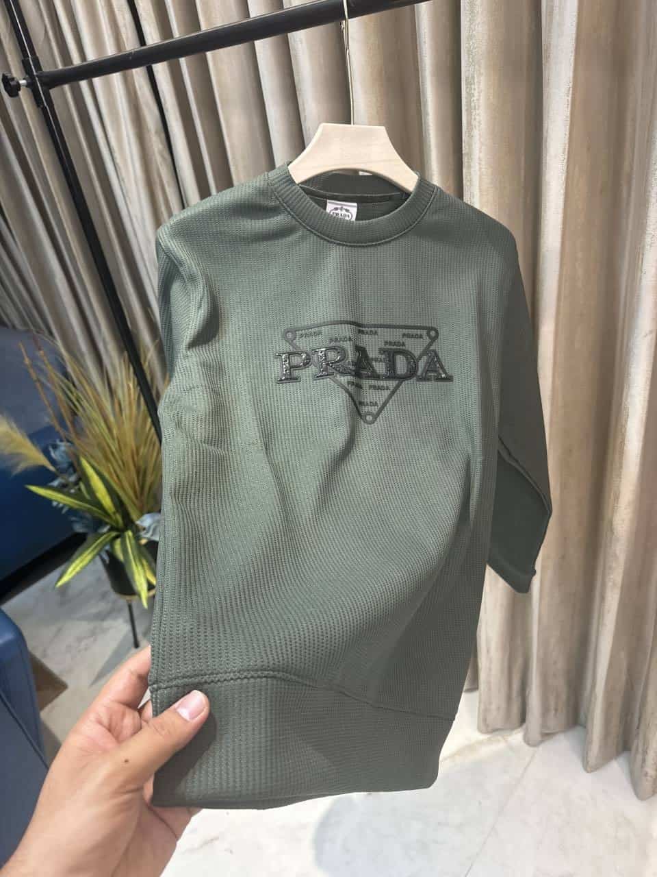 PRAD_A MILANO DARK OLIVE GREEN FULL SLEEVES ULTRA PREMIUM TSHIRT AVAILABLE