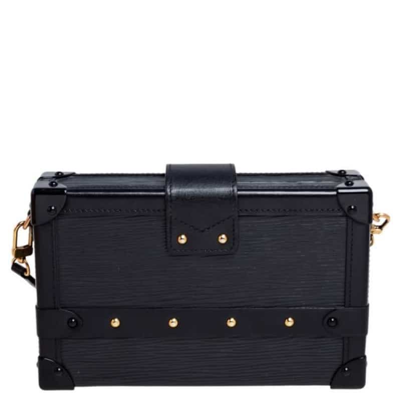 LOUIS VUITTON Petite Malle Black Bag with Box 524
