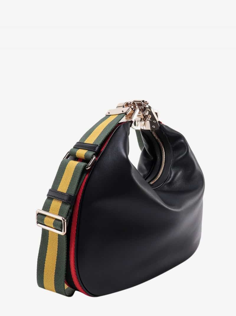 Gucc_i attache webbing trimmed leat