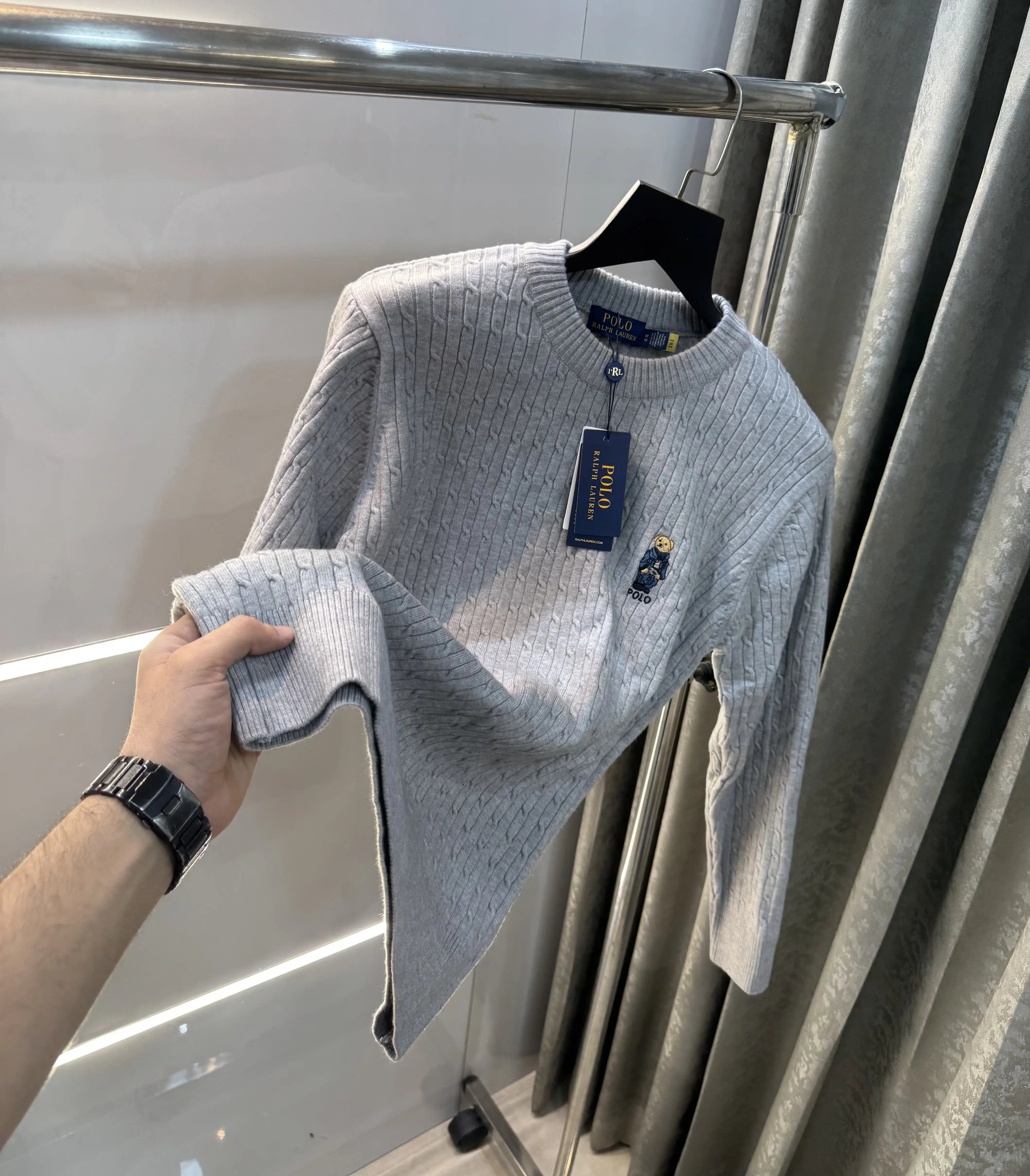 Ralph  Lauren Grey Teddy Edition Imported Pull Over