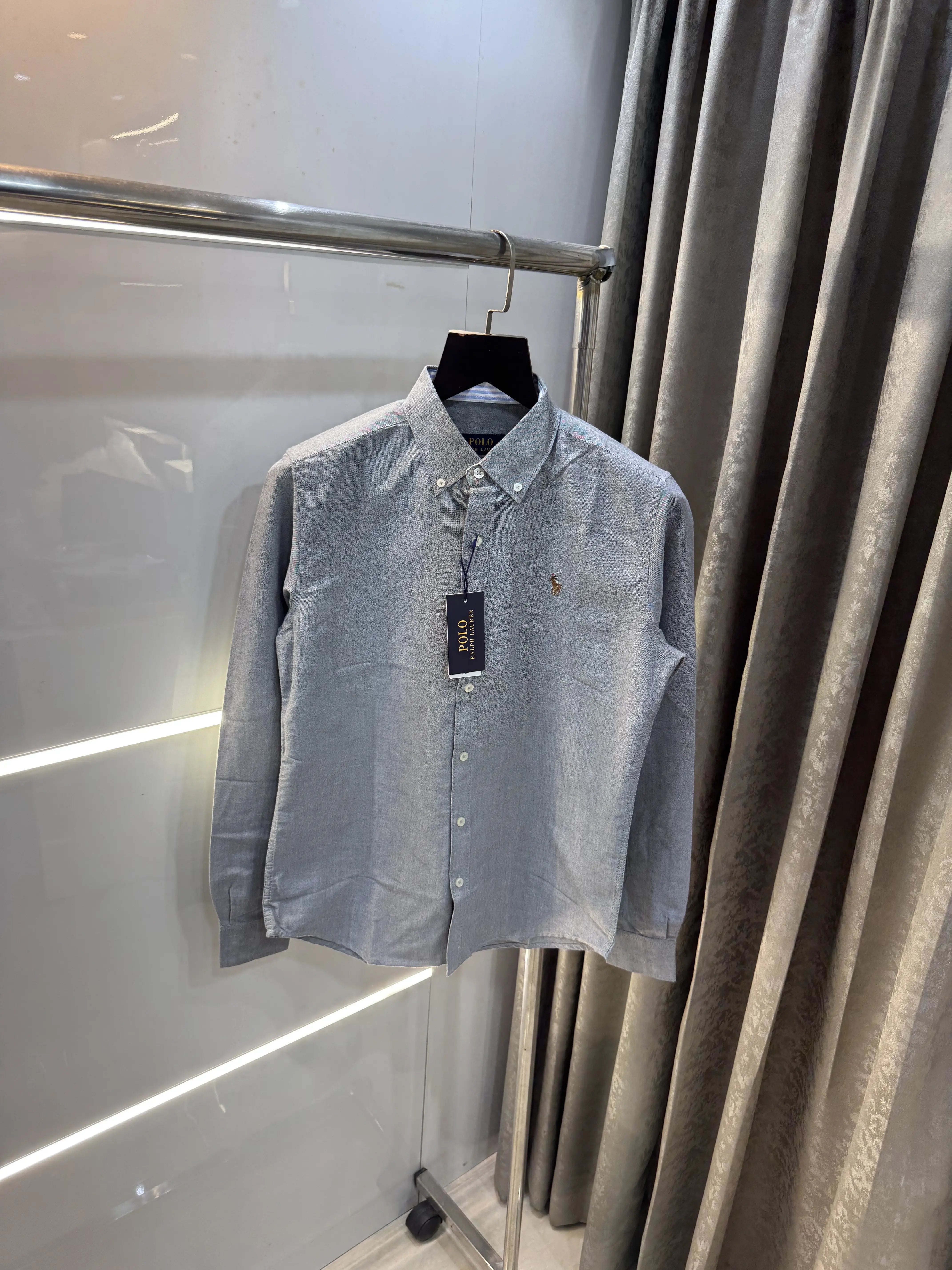 Ralph  Lauren Grey Embroidry Logo Premium Shirt