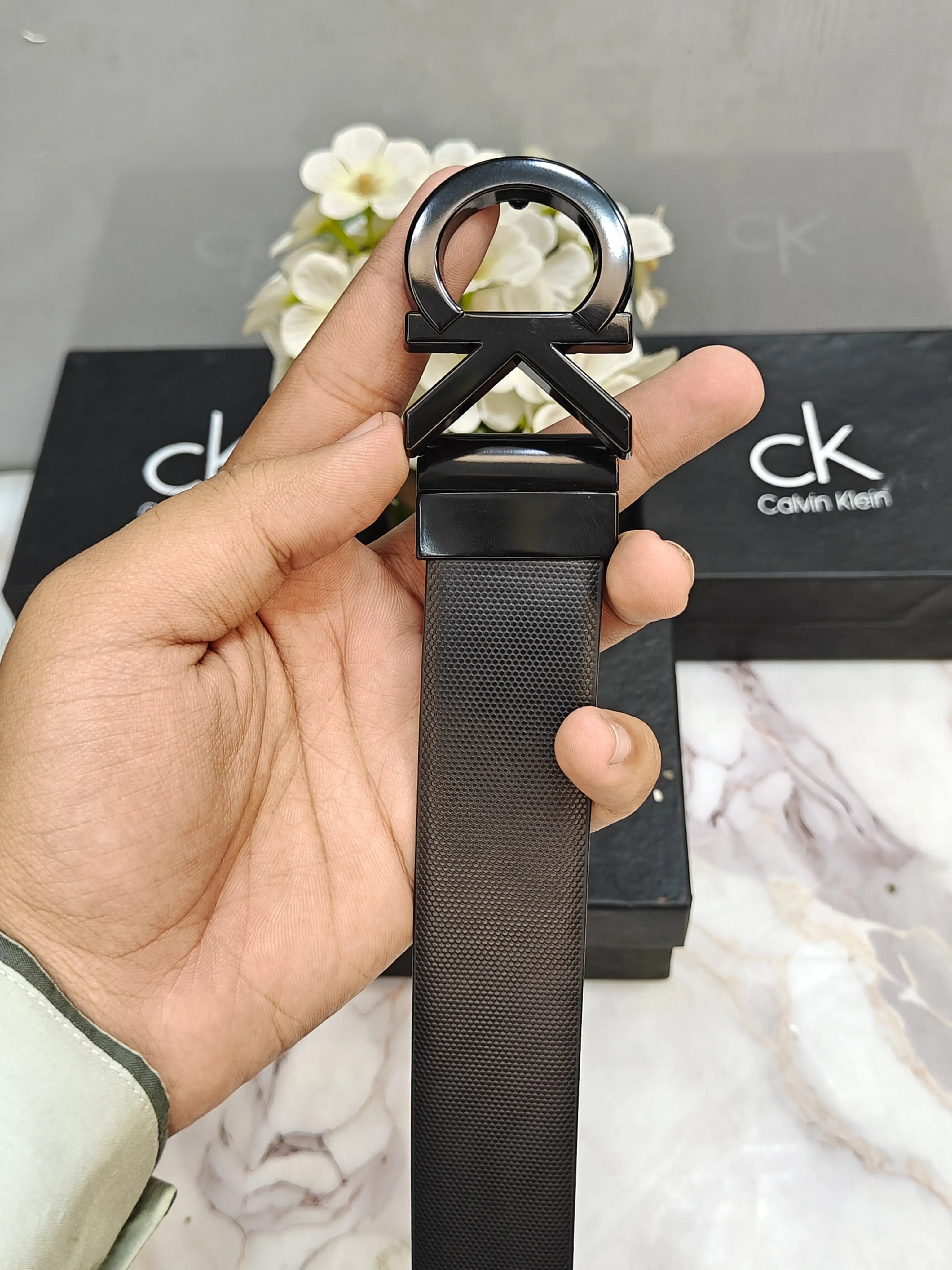 CK CALVIN KLEIN PREMIUM QUALITY REVERSEABLE BELT WITH OG BOX