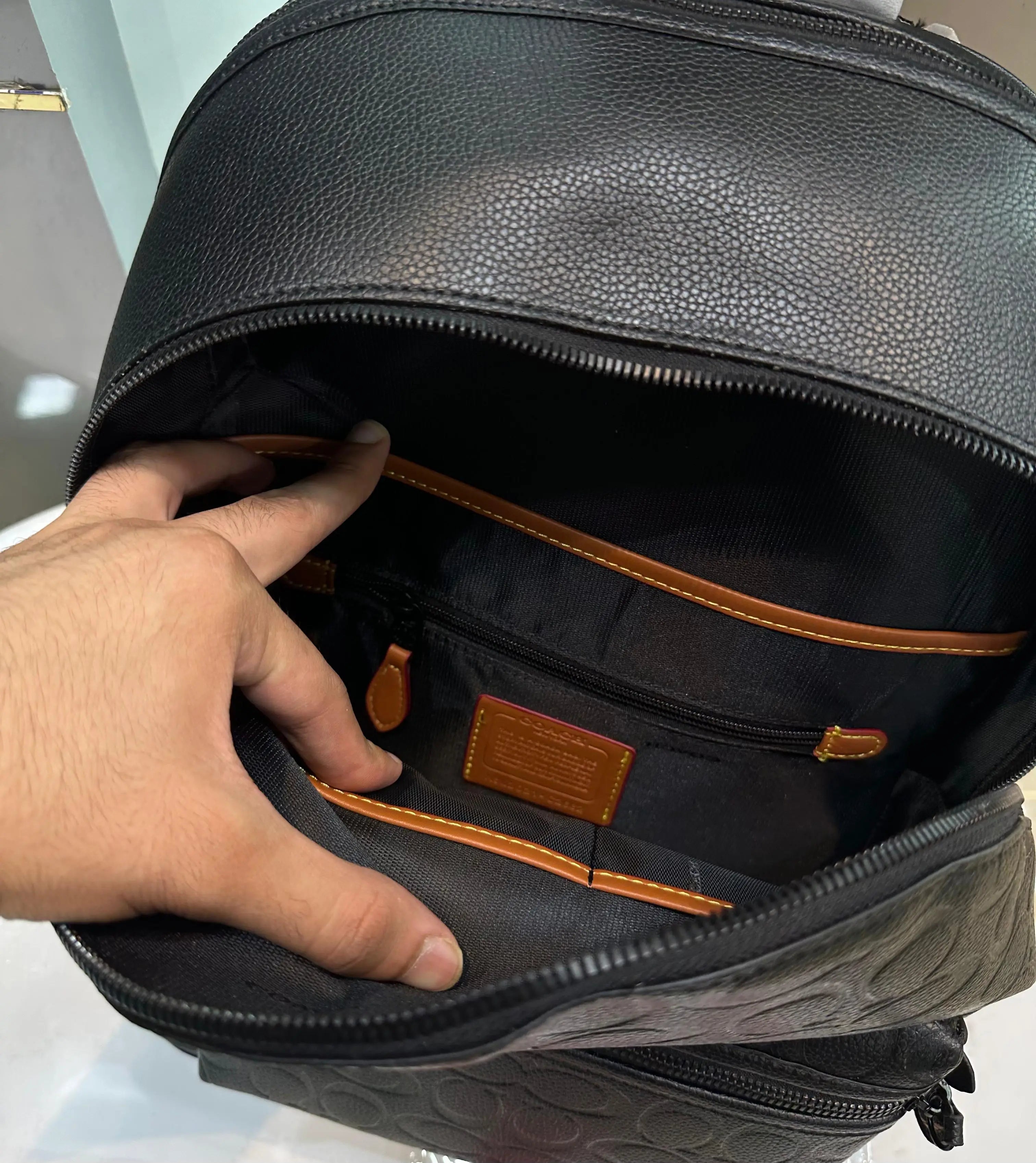 Coac h Black Monogram Luxury Imported BackPack