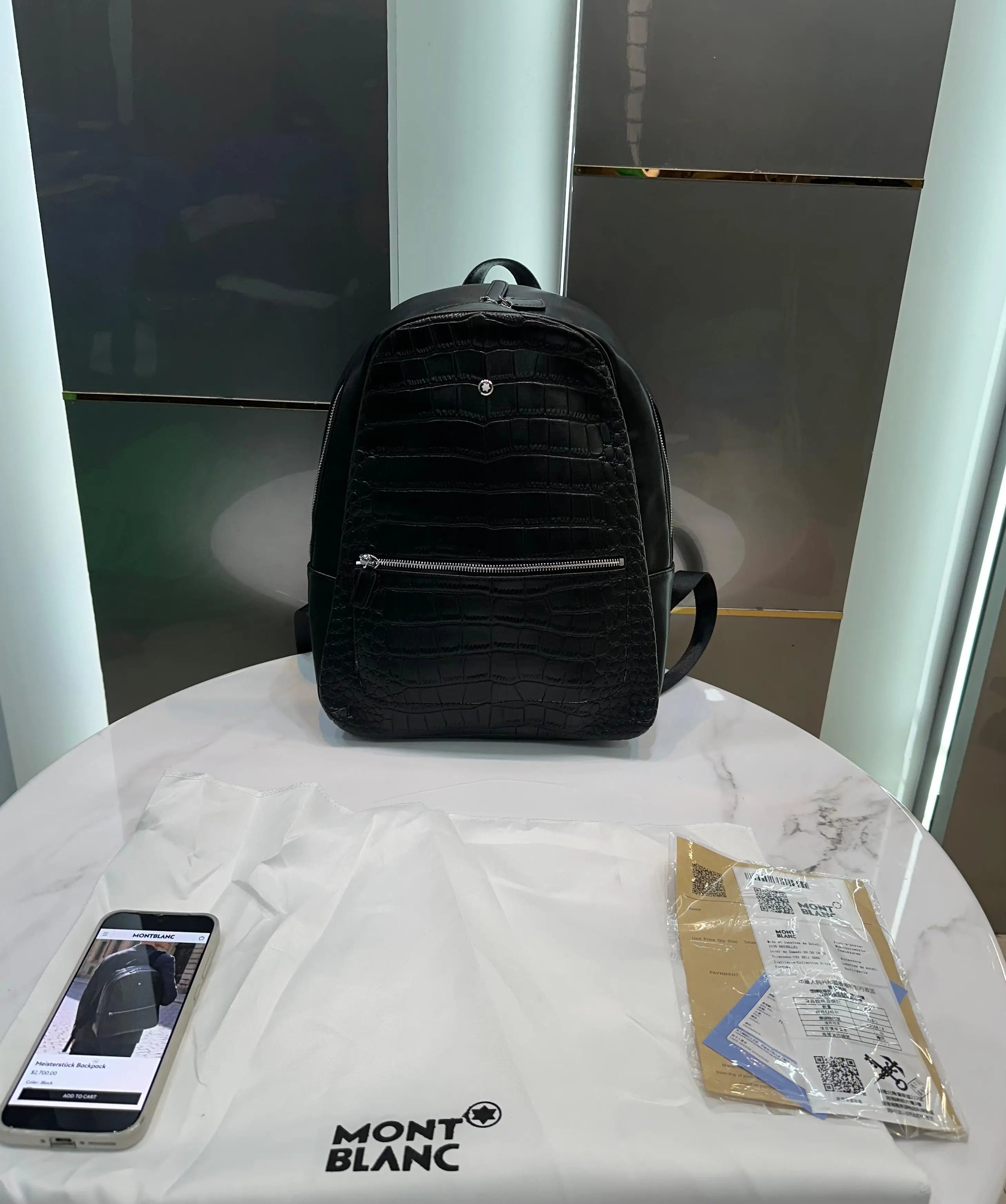 Mont Blan c Black Luxury Imported BackPack