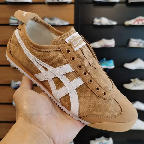 Onitsuka Tiger Mexico 66 Slip On Tan White (Desert White) Sneakers (D-2040)