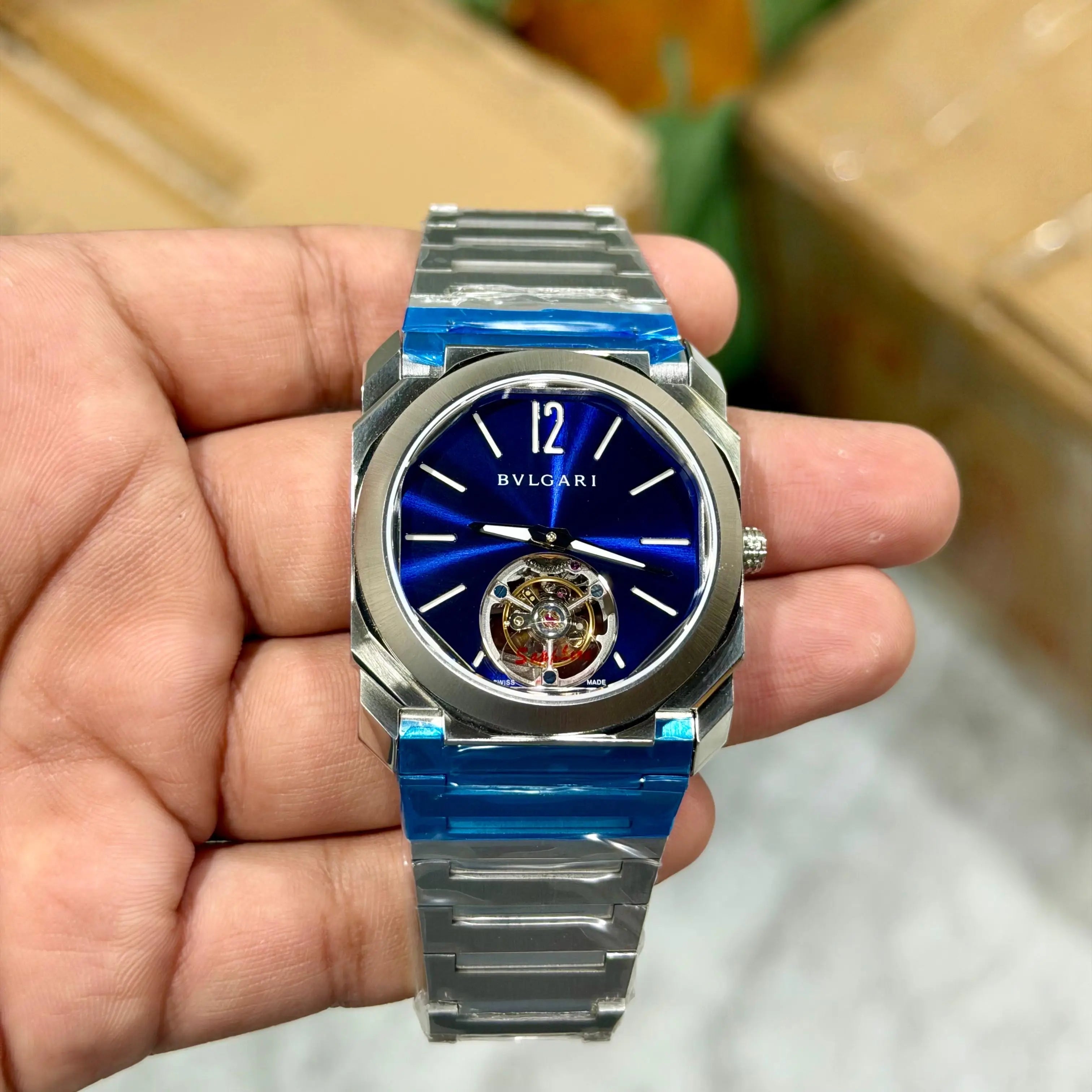 Bvlgari Octa Finissimo Tourbillon Silver Blue