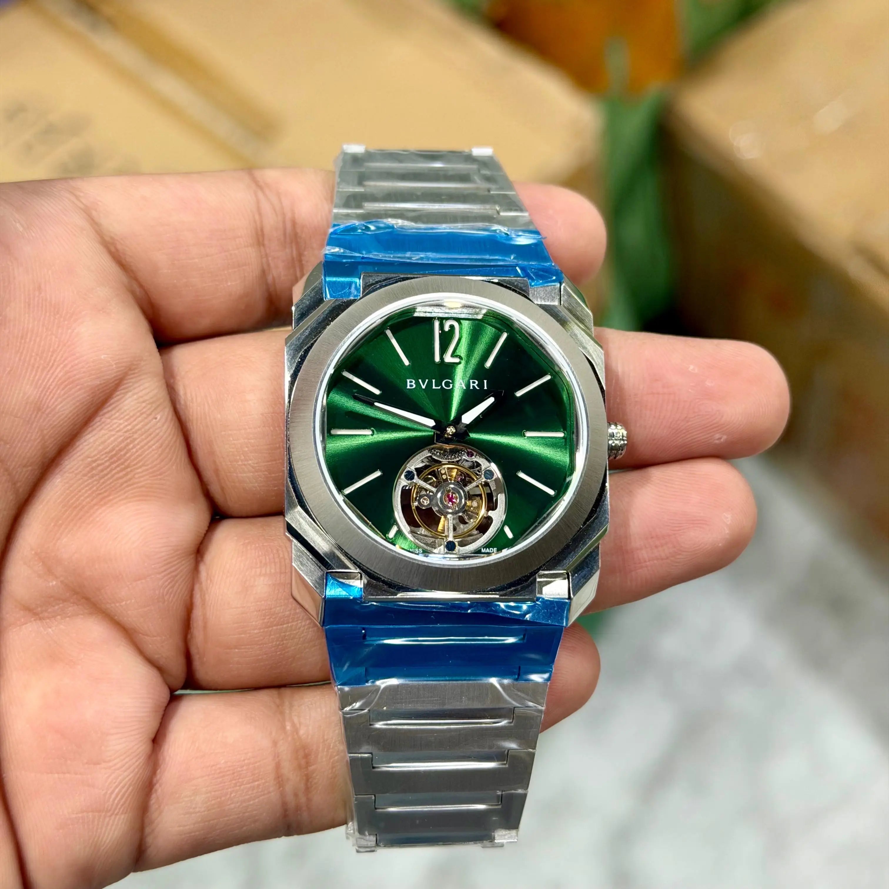 Bvlgari Octa Finissimo Tourbillon Silver Green