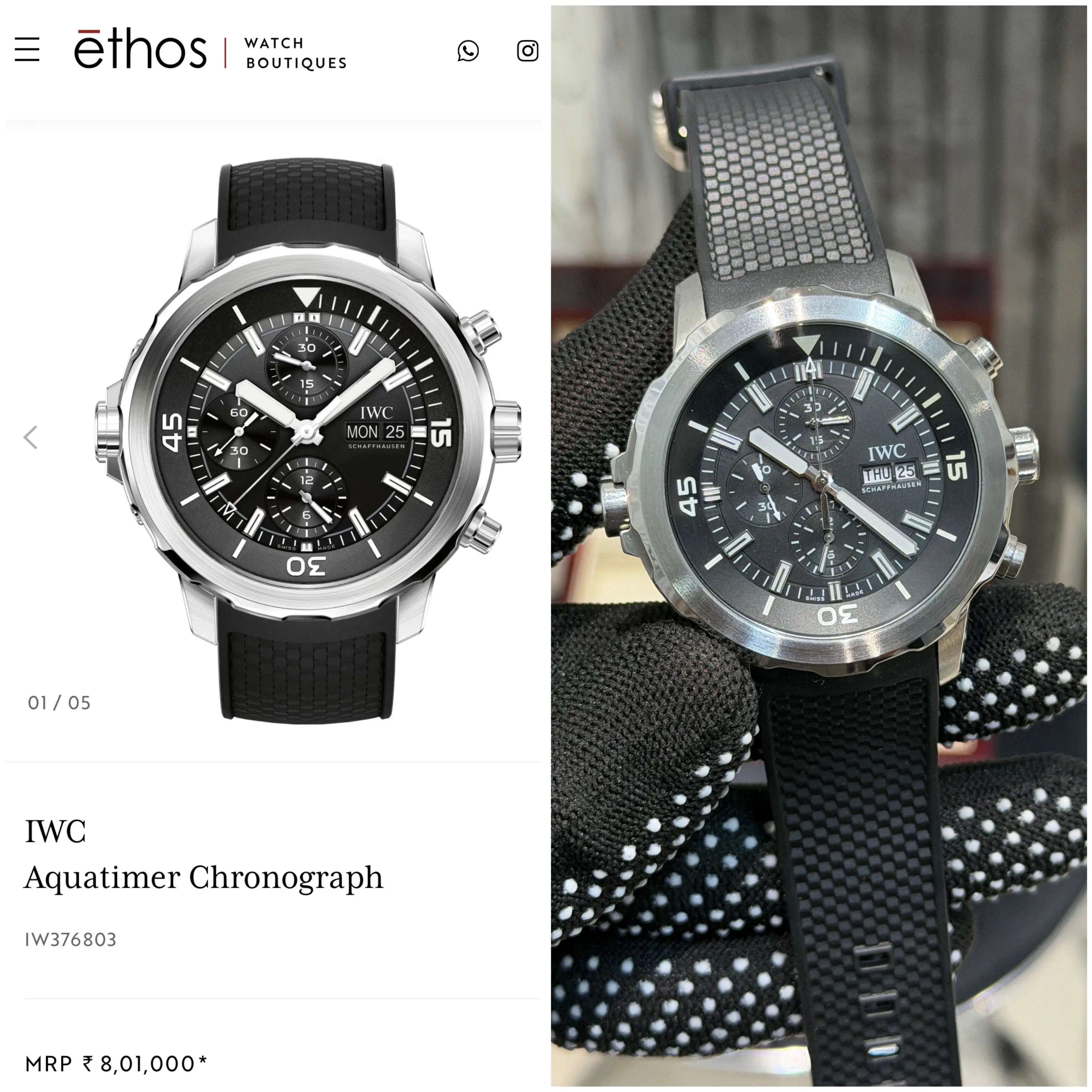IWC AQUATIMER CHRONOGRAPH BLACK SILVER