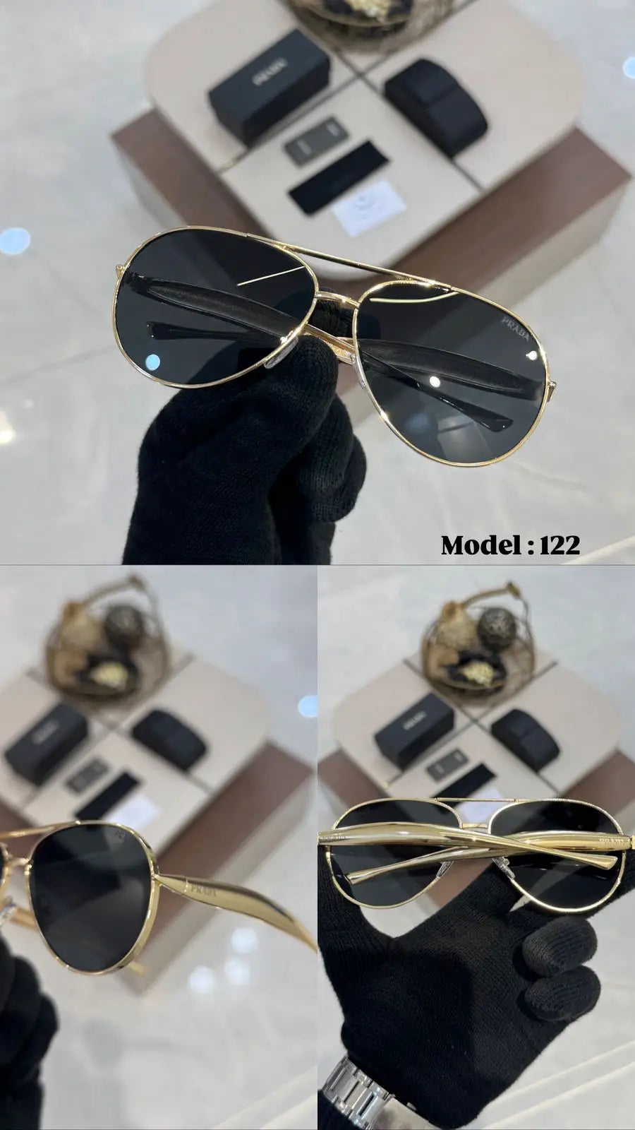 Prada 122 Gold Black