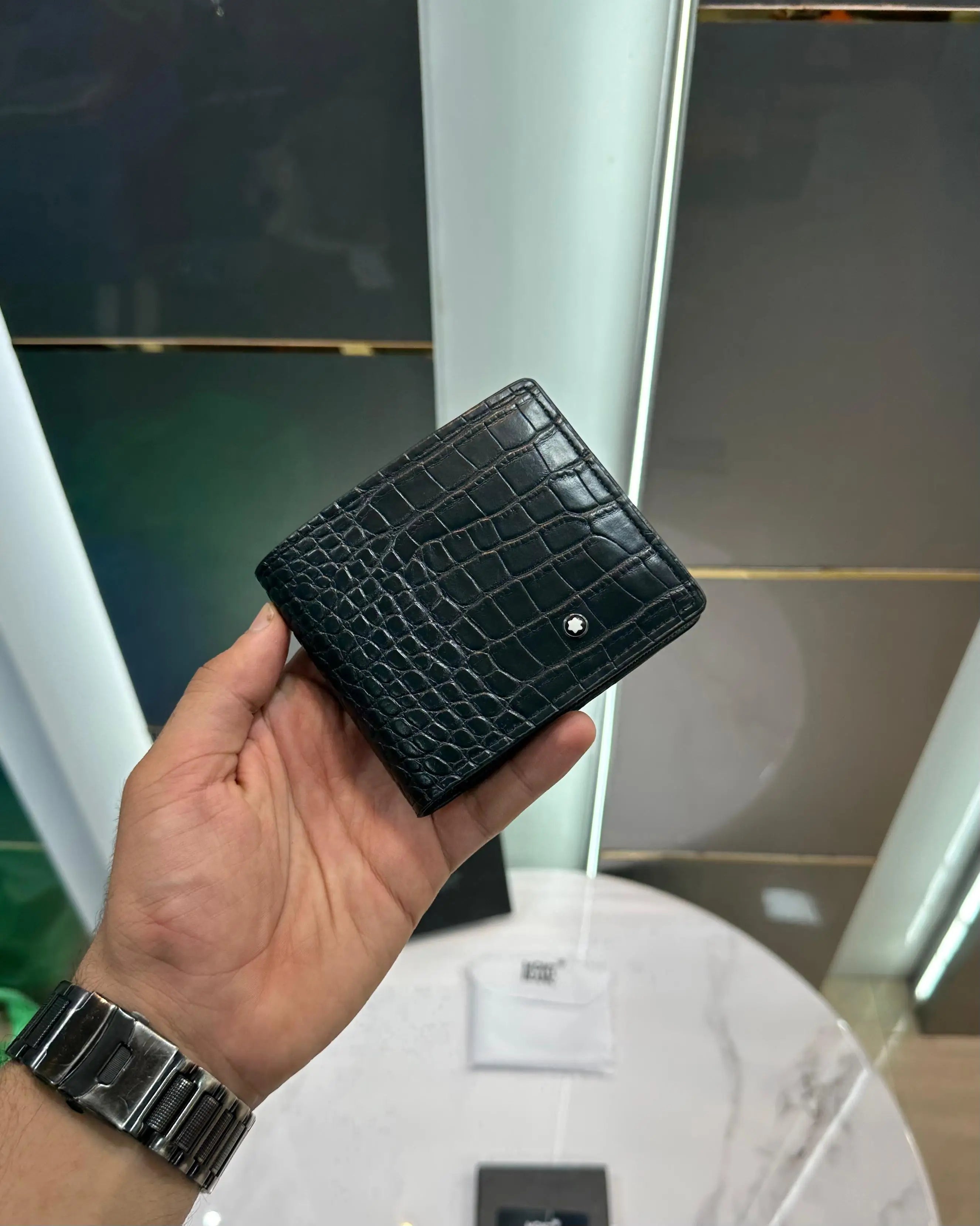 Mont Blanc 001 Black Monogram Premium Wallet