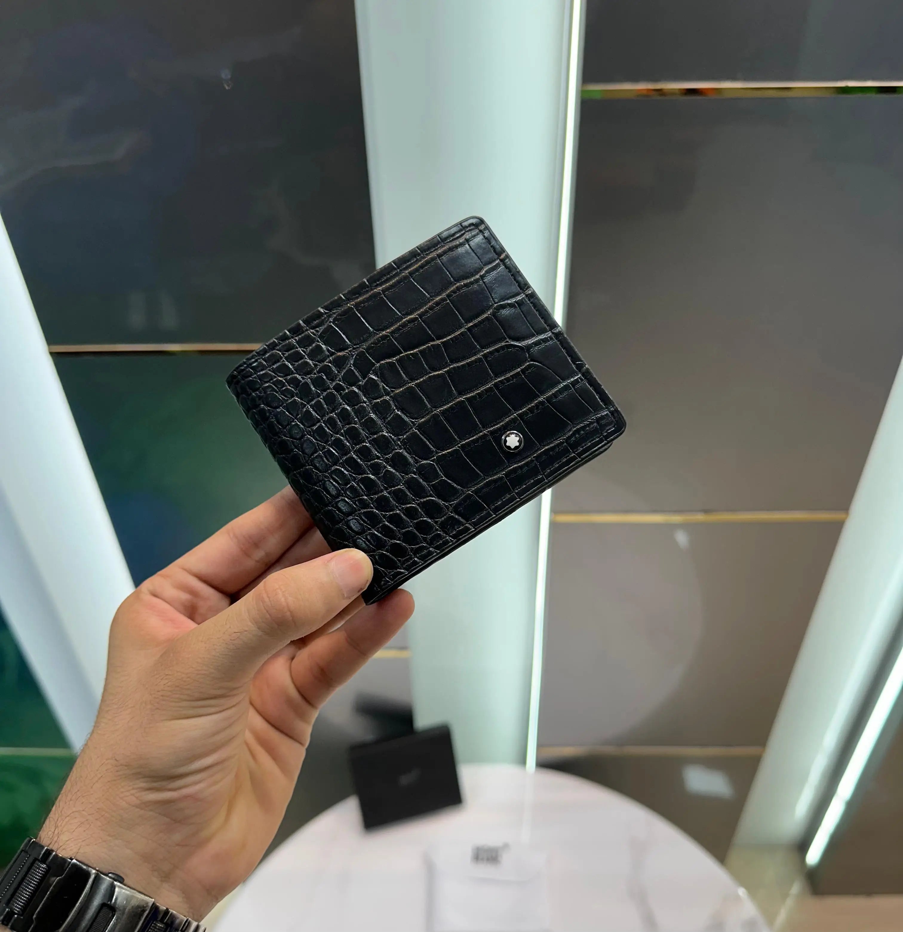 Mont Blanc 001 Black Monogram Premium Wallet