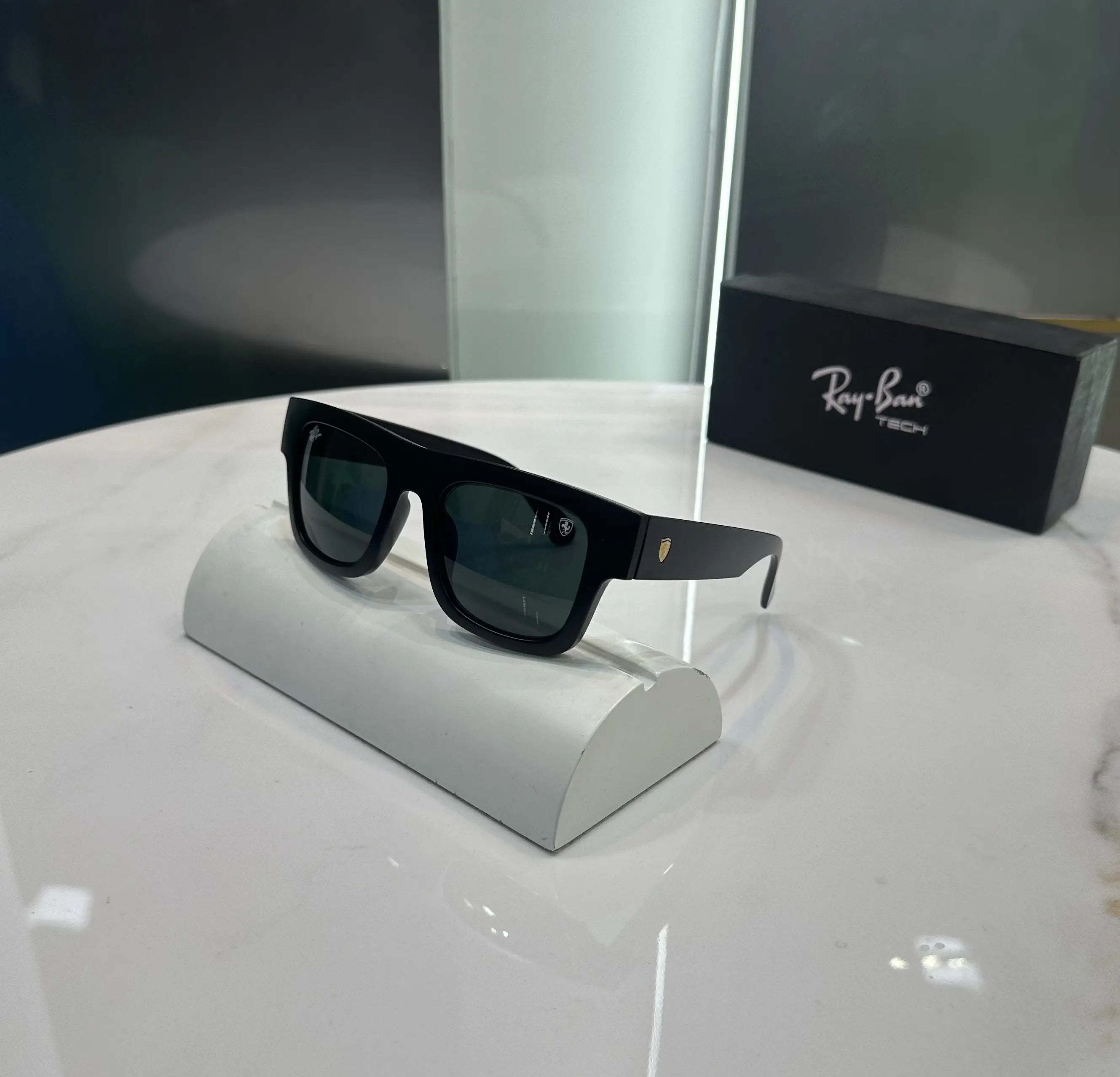 RayBan Ferrari All Black Matt Premium Shades 2217