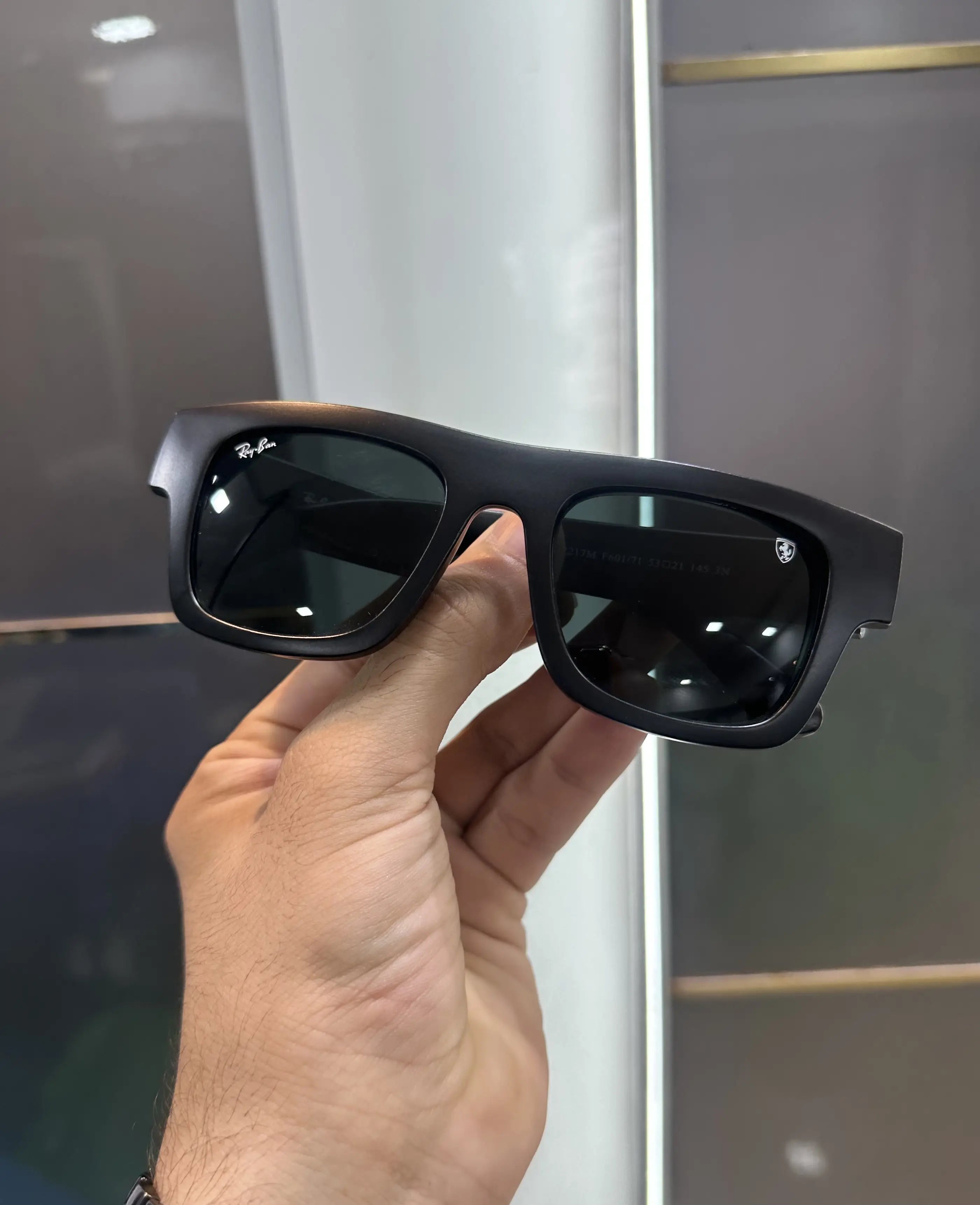 RayBan Ferrari All Black Matt Premium Shades 2217