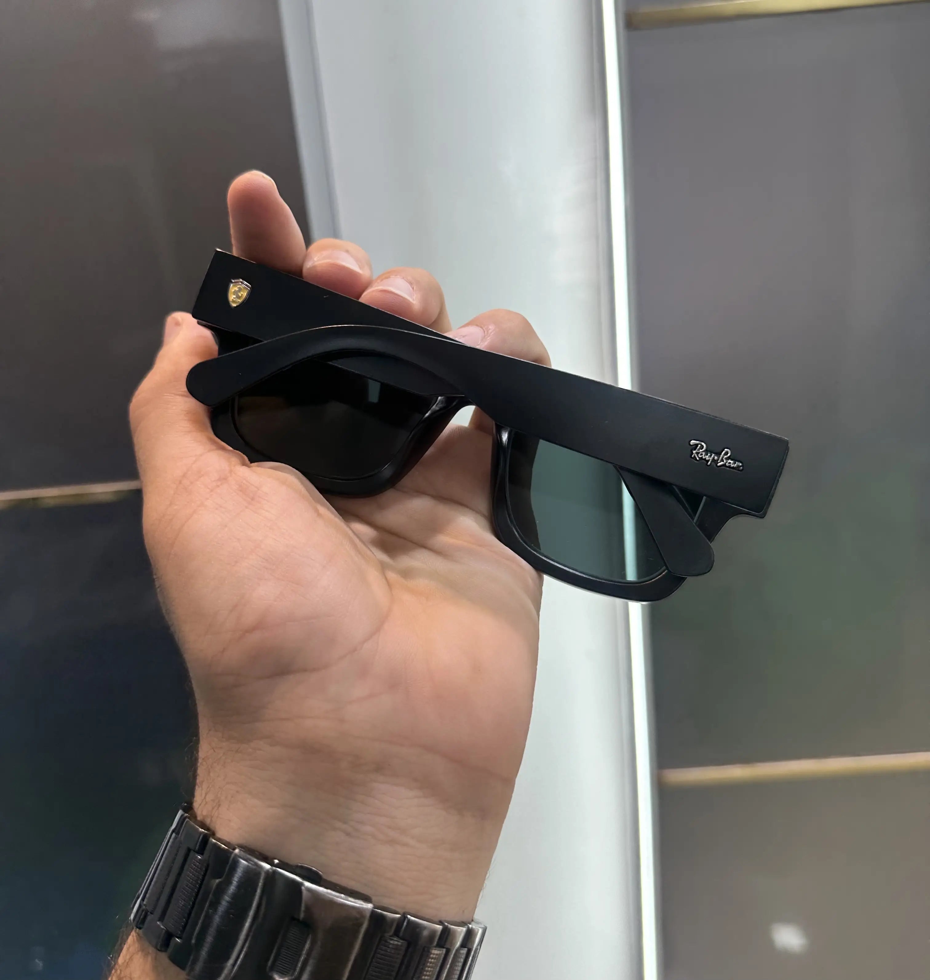RayBan Ferrari All Black Matt Premium Shades 2217