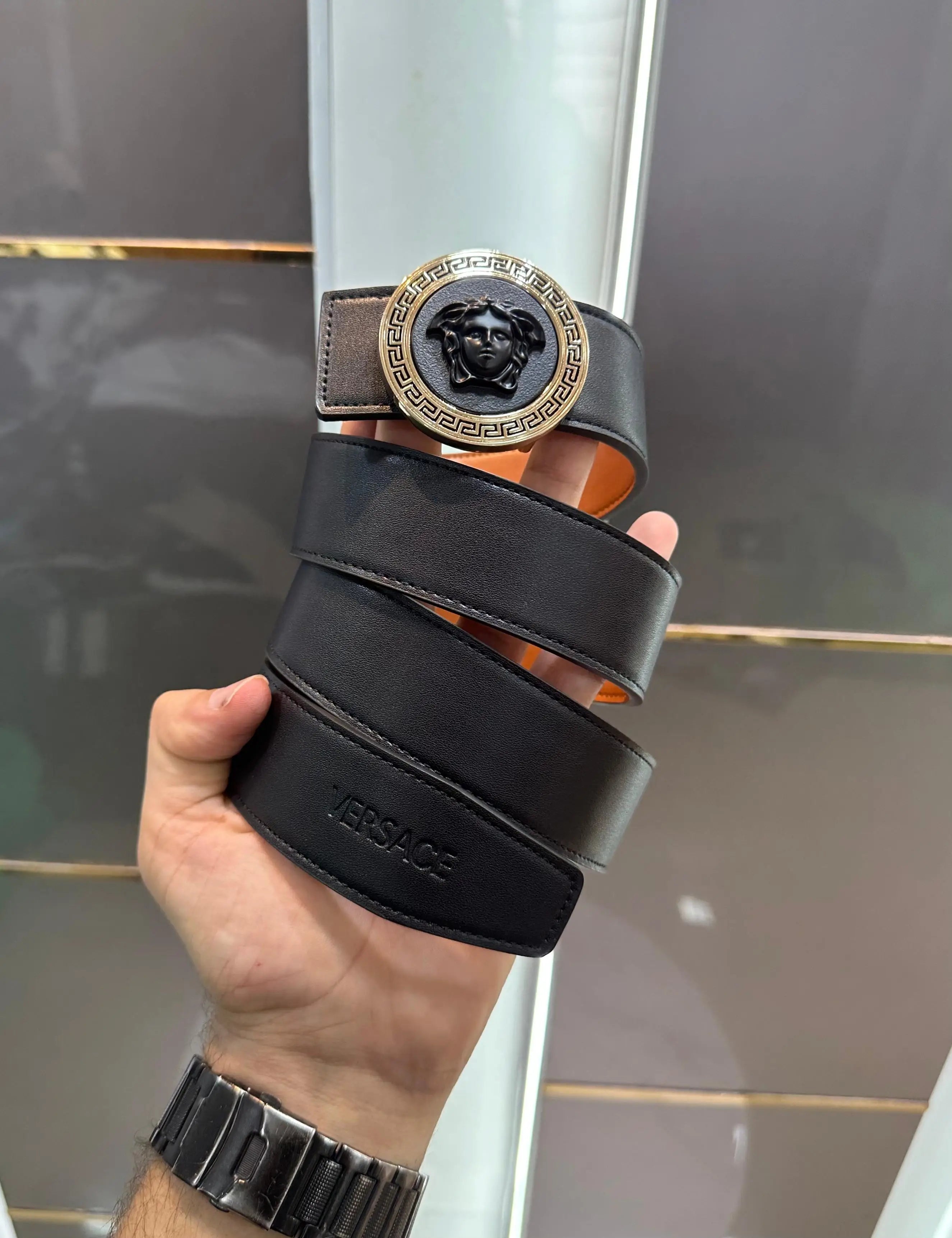 Versac e Gold Black  003 Premium Imported Belt