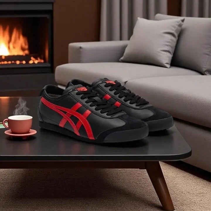 Onitsuk_a Tiger Mexico 66 BlackClassic Red  Mens First Copy Sneakers D-1946