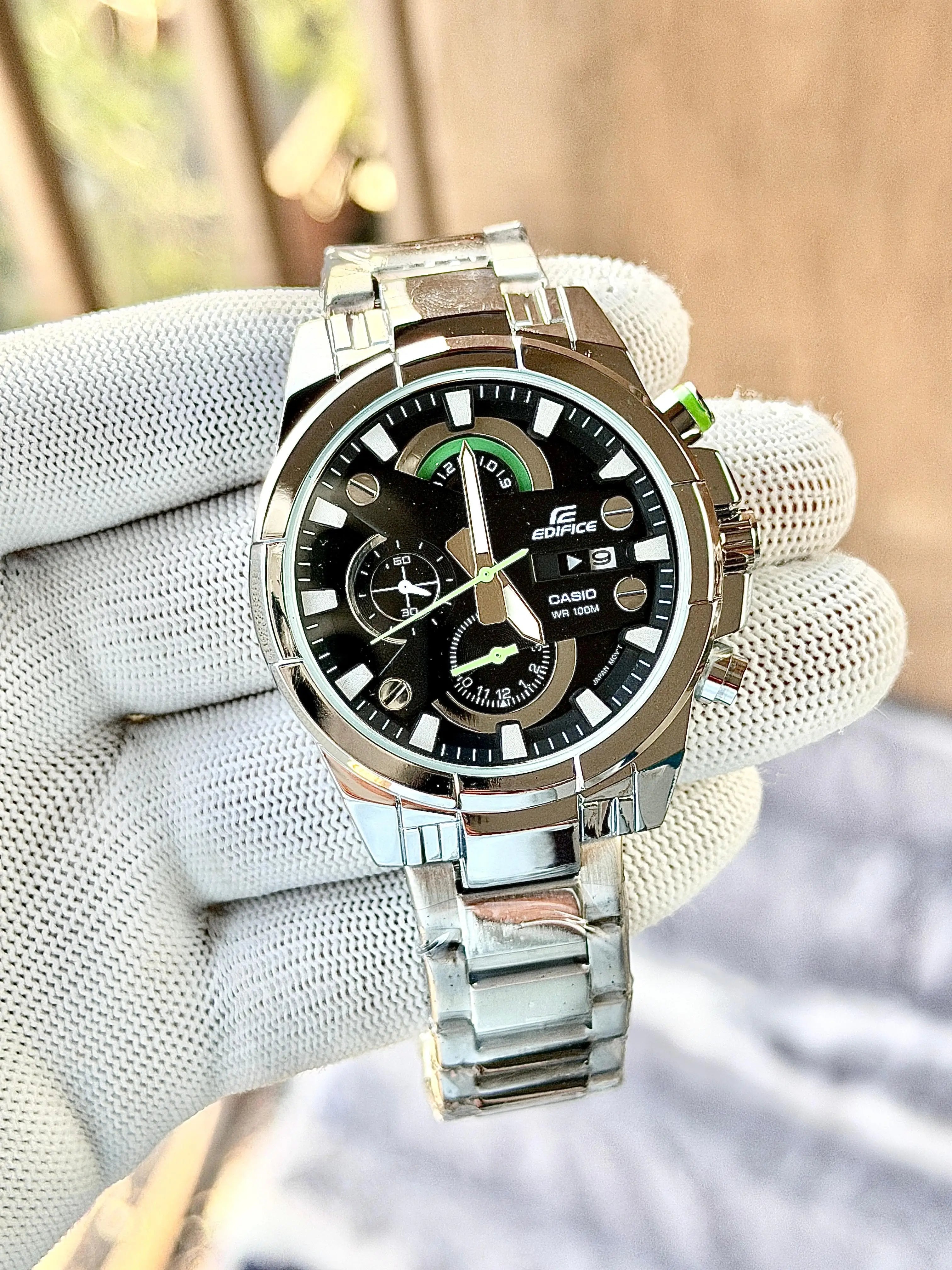 Casio Edifice 540 Silver Black Dial Premium AT339 101
