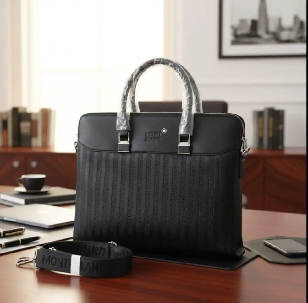 Mont Blan c Black 005 Luxury Premium Imported Laptop Bag
