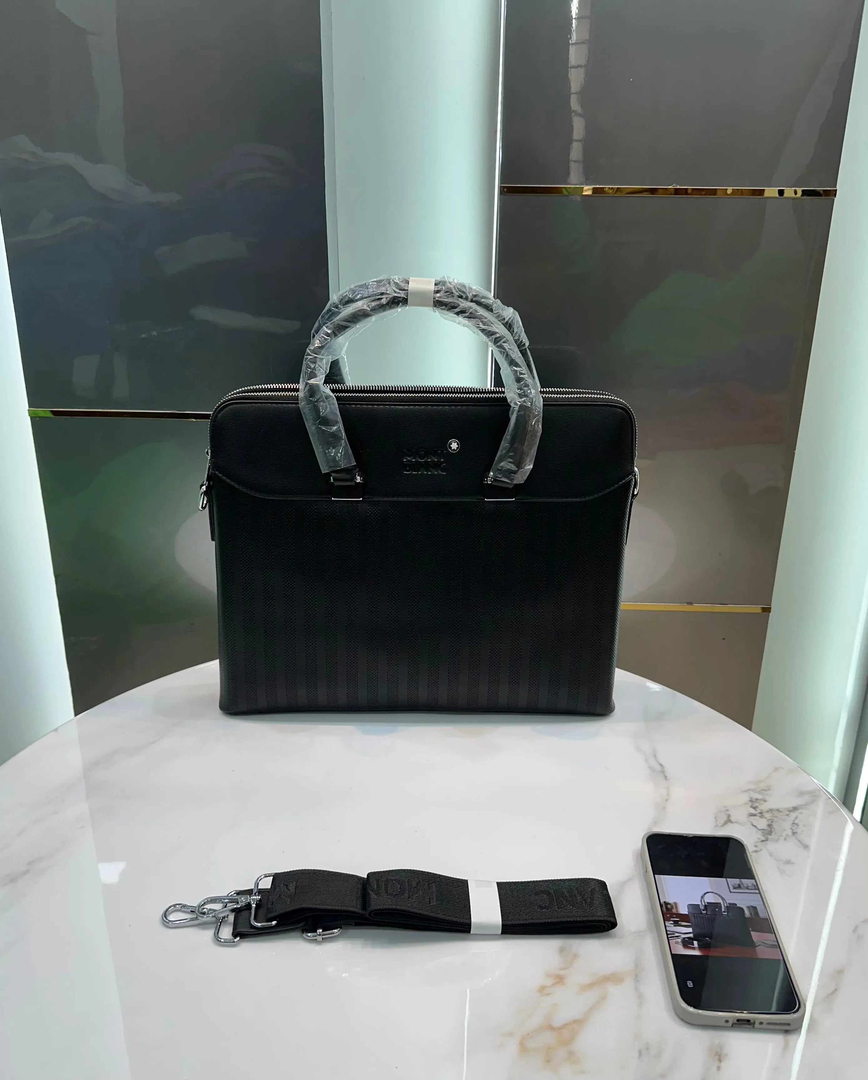 Mont Blan c Black 005 Luxury Premium Imported Laptop Bag