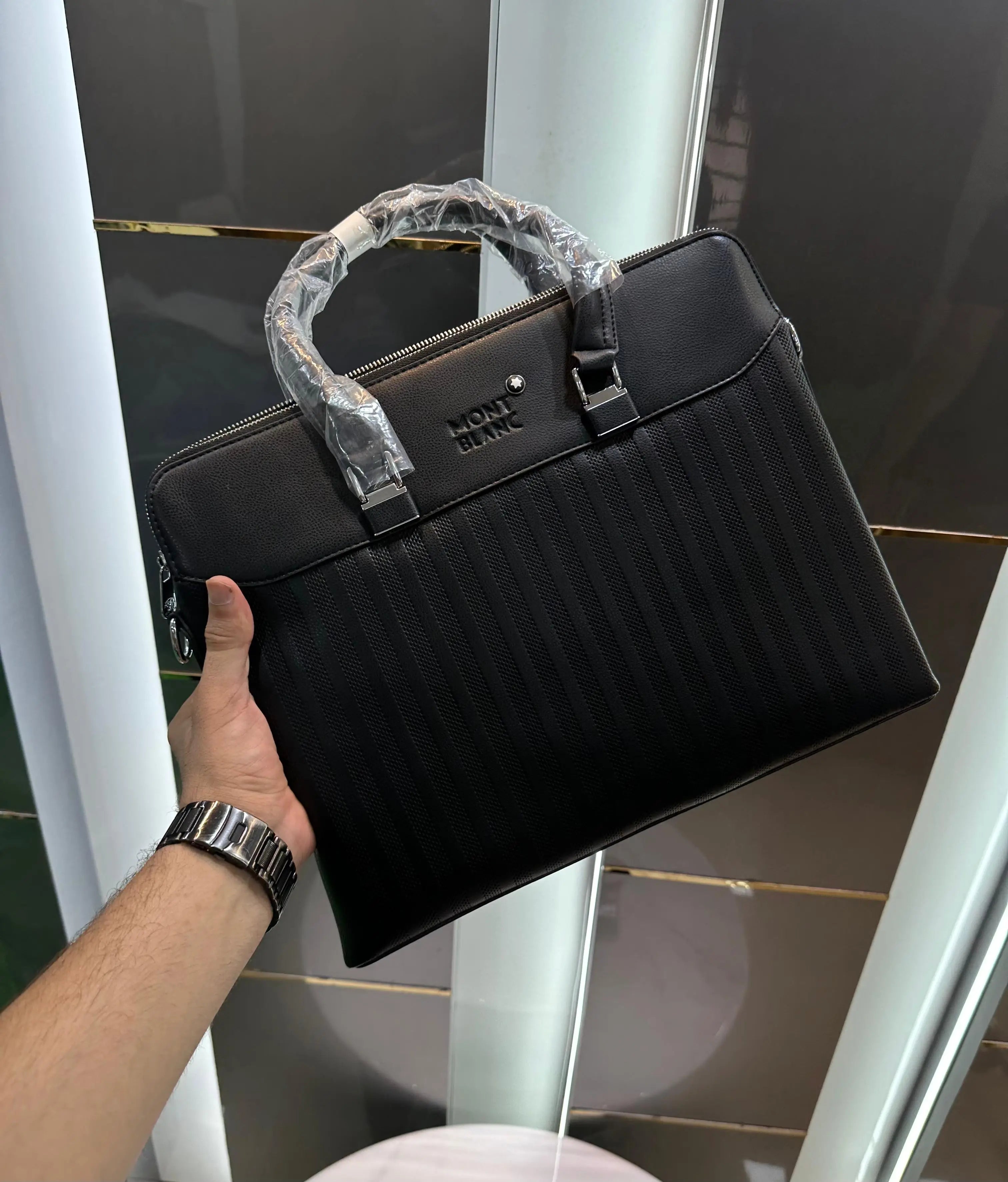 Mont Blan c Black 005 Luxury Premium Imported Laptop Bag