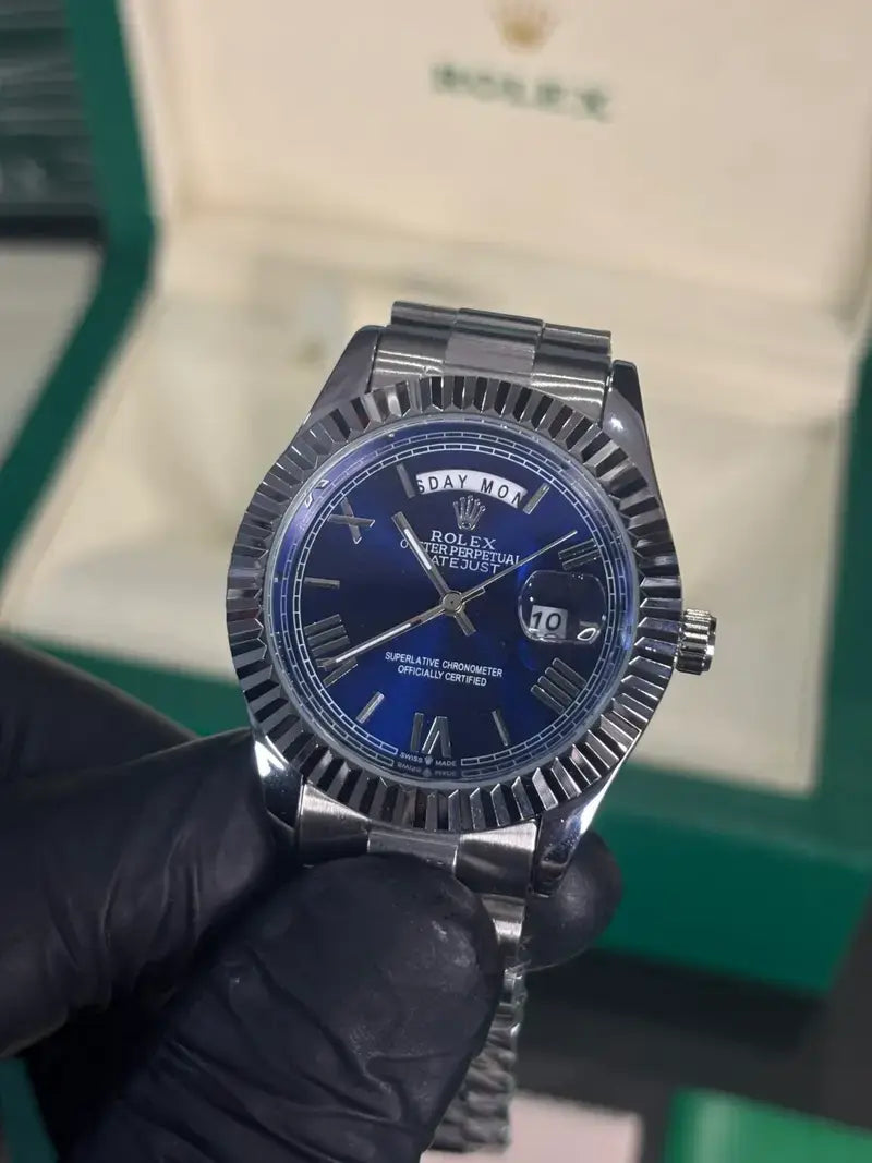 Rolex Oyster Perpetual Day-Date 40 Silver-Blue Dial