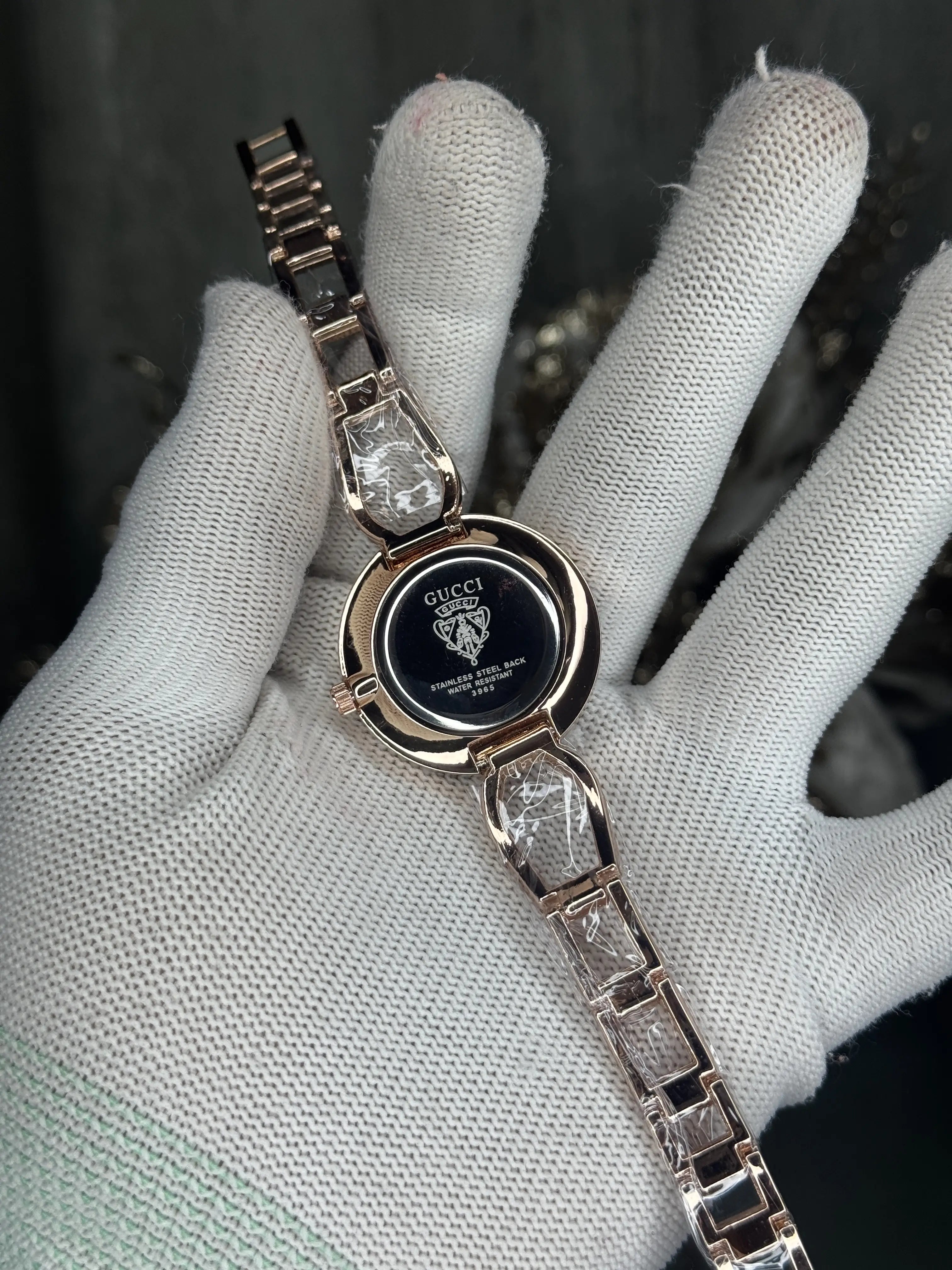 Gucci Rose Gold Green Premium Watch