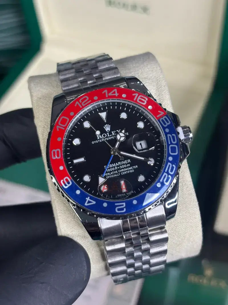 ROLEX GMT MASTER PEPSI SILVER- BLACK