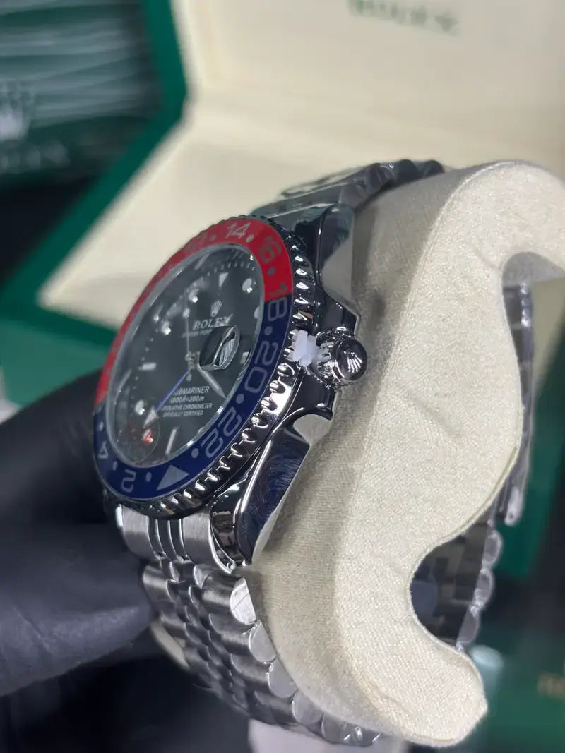 ROLEX GMT MASTER PEPSI SILVER- BLACK