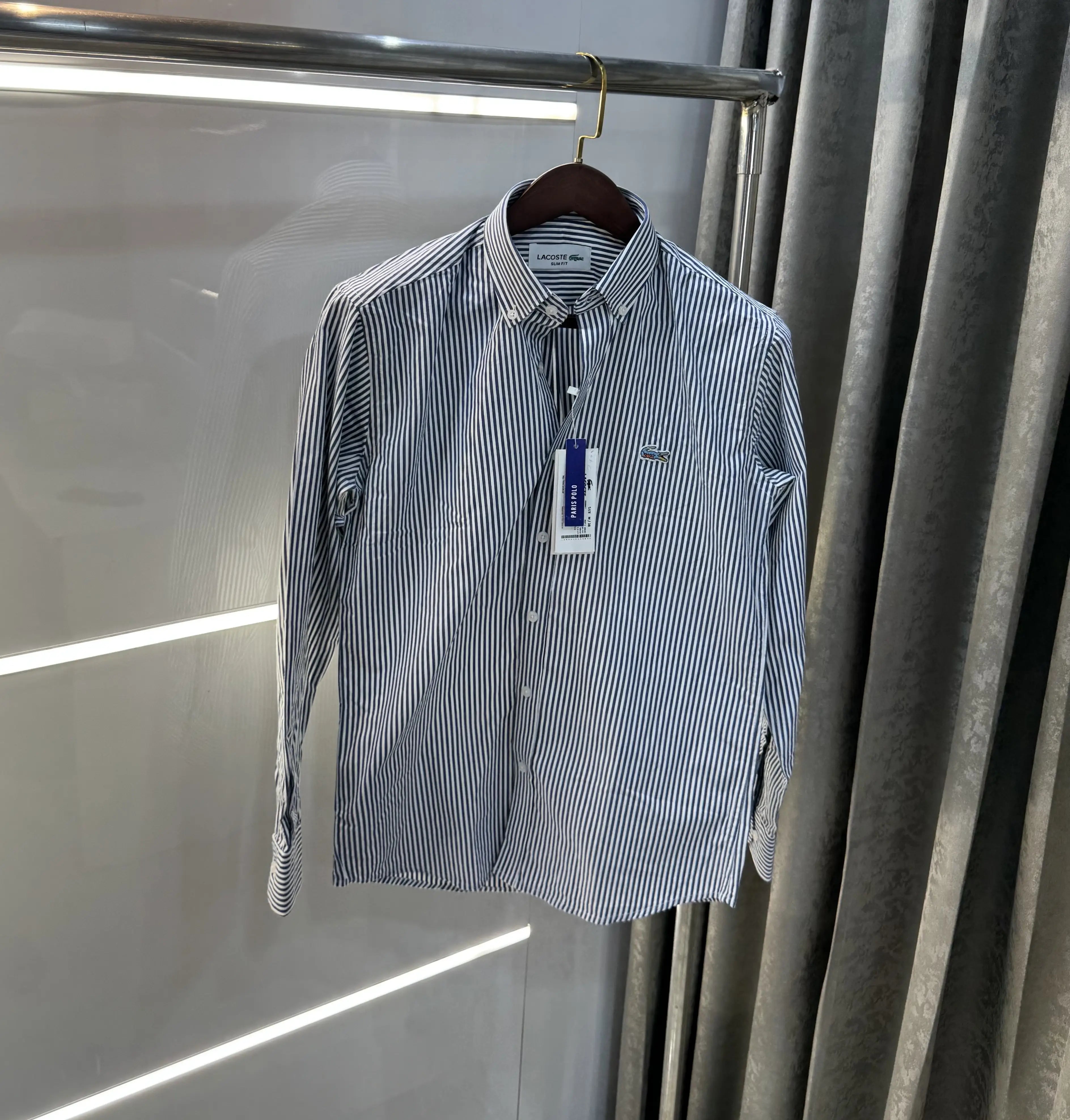 Lacoste Navy Blue Stripes Premium Shirt