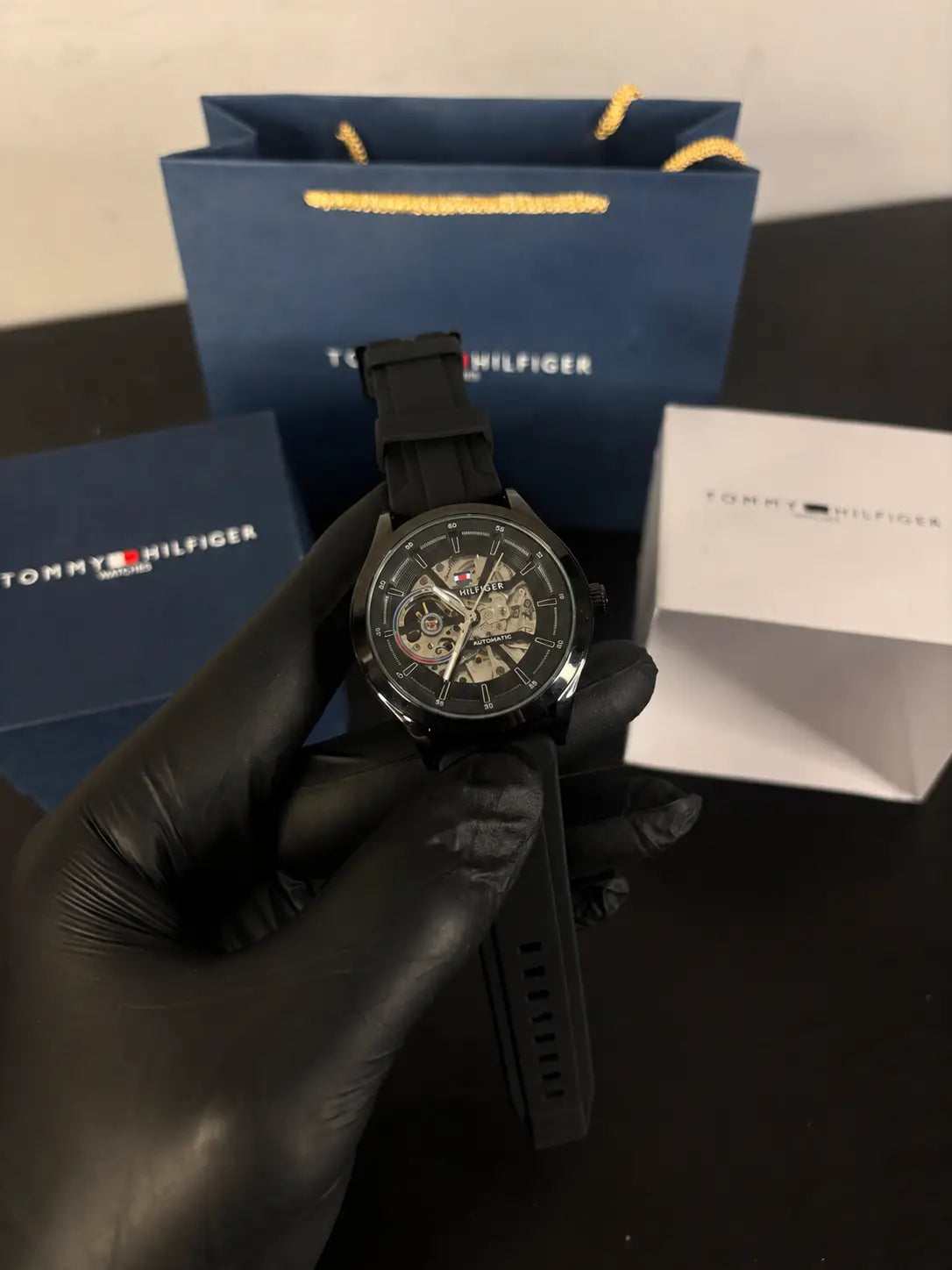 TOMMY HILFIGER BLACK DIAL FULL AUTOMATIC