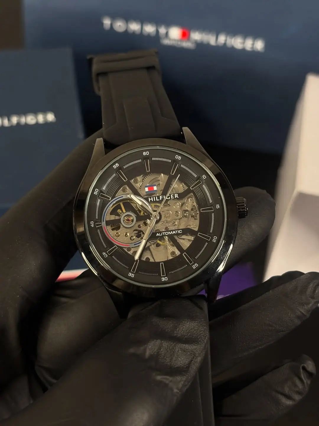 TOMMY HILFIGER BLACK DIAL FULL AUTOMATIC