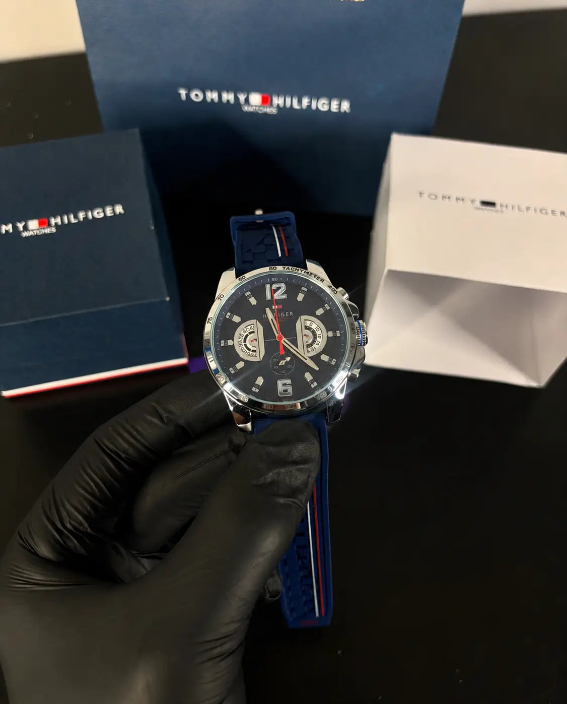 TOMMY HILFIGER BLUE DIAL CHRONOGRAPH