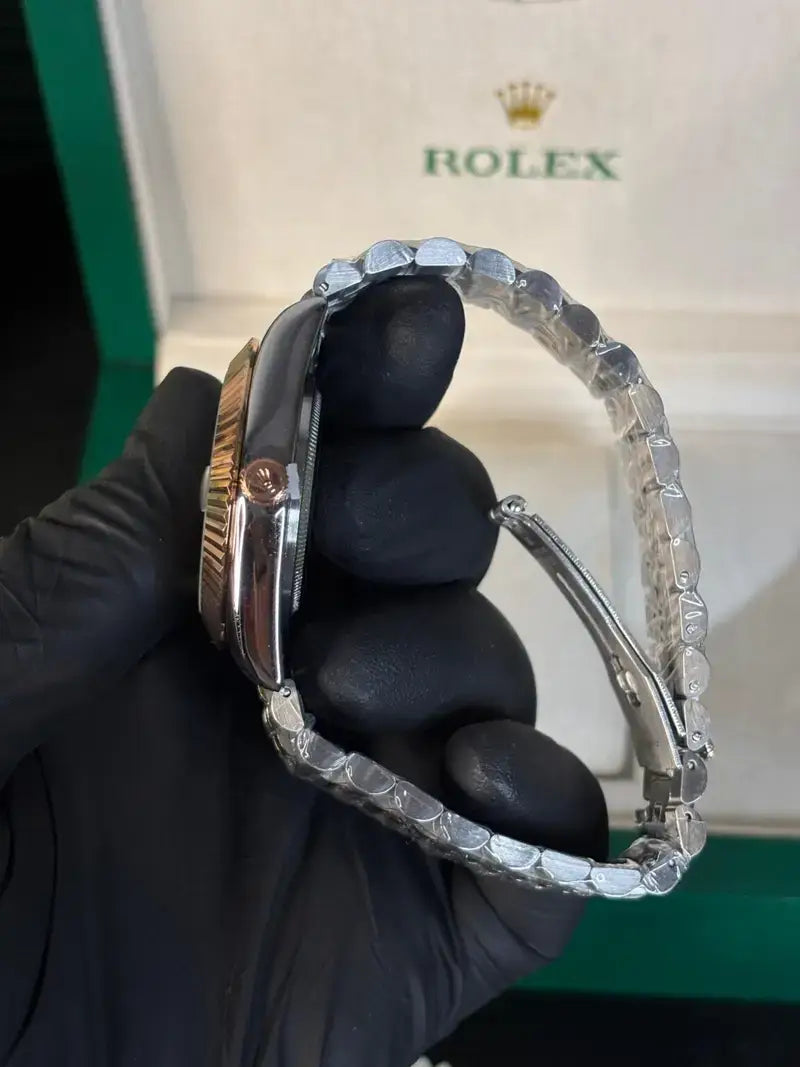 ROLEX DATEJUST SILVER BROWN