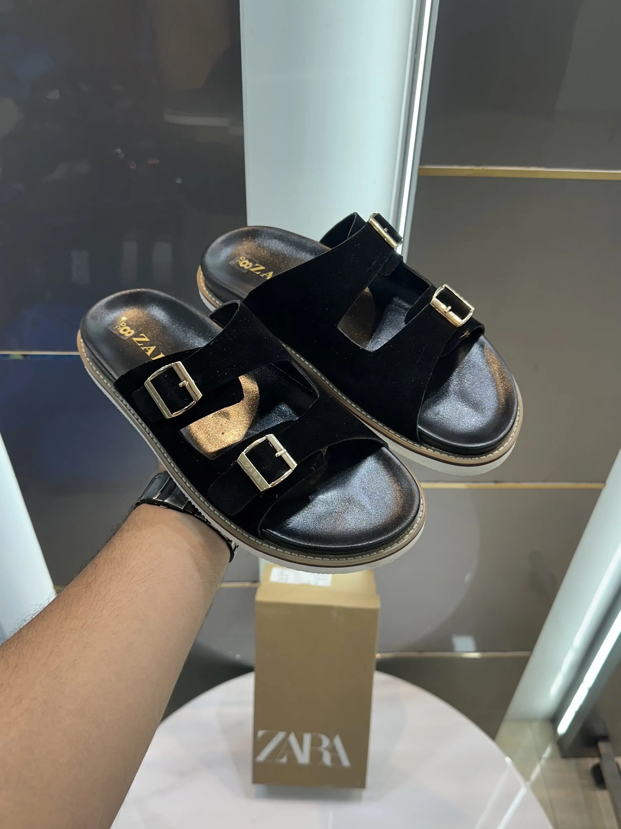 Zara_Black Premium Slide For Men
