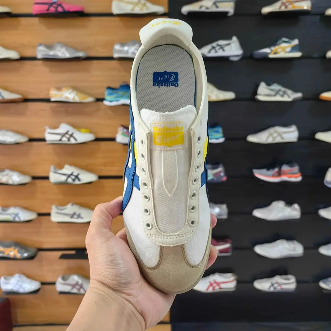 Onitsuka Tiger Mexico 66 Slip-On - BlueYellow  Mens Premium Copy D-1924