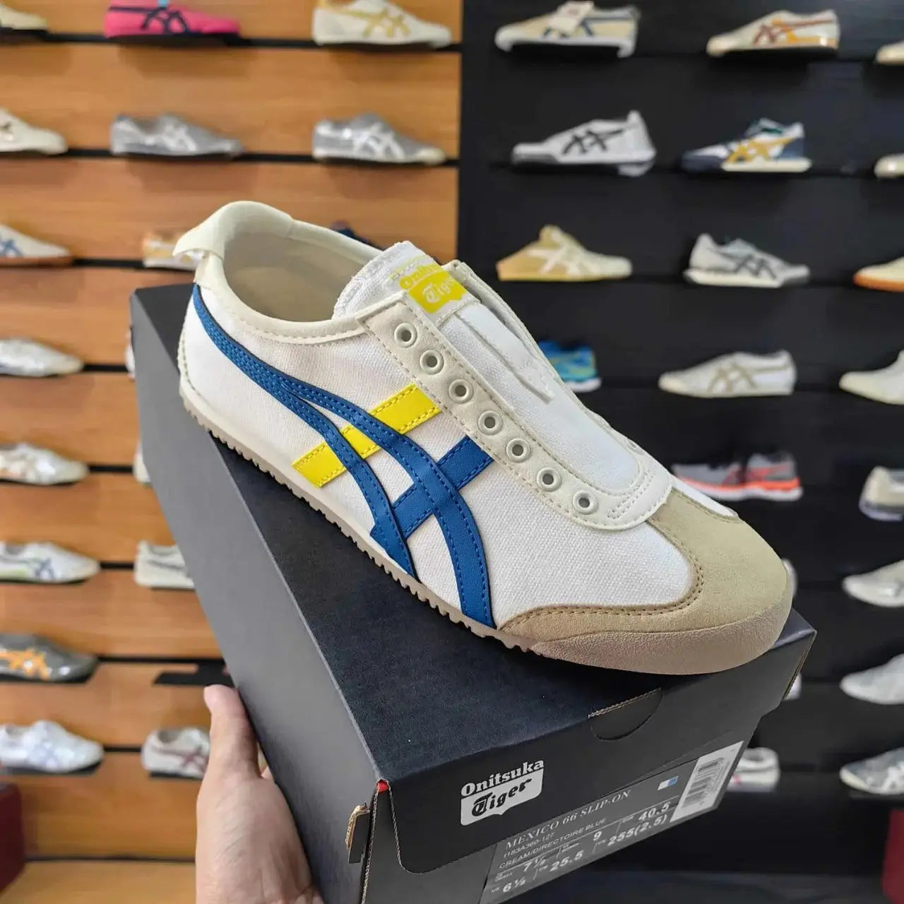 Onitsuka Tiger Mexico 66 Slip-On - BlueYellow  Mens Premium Copy D-1924