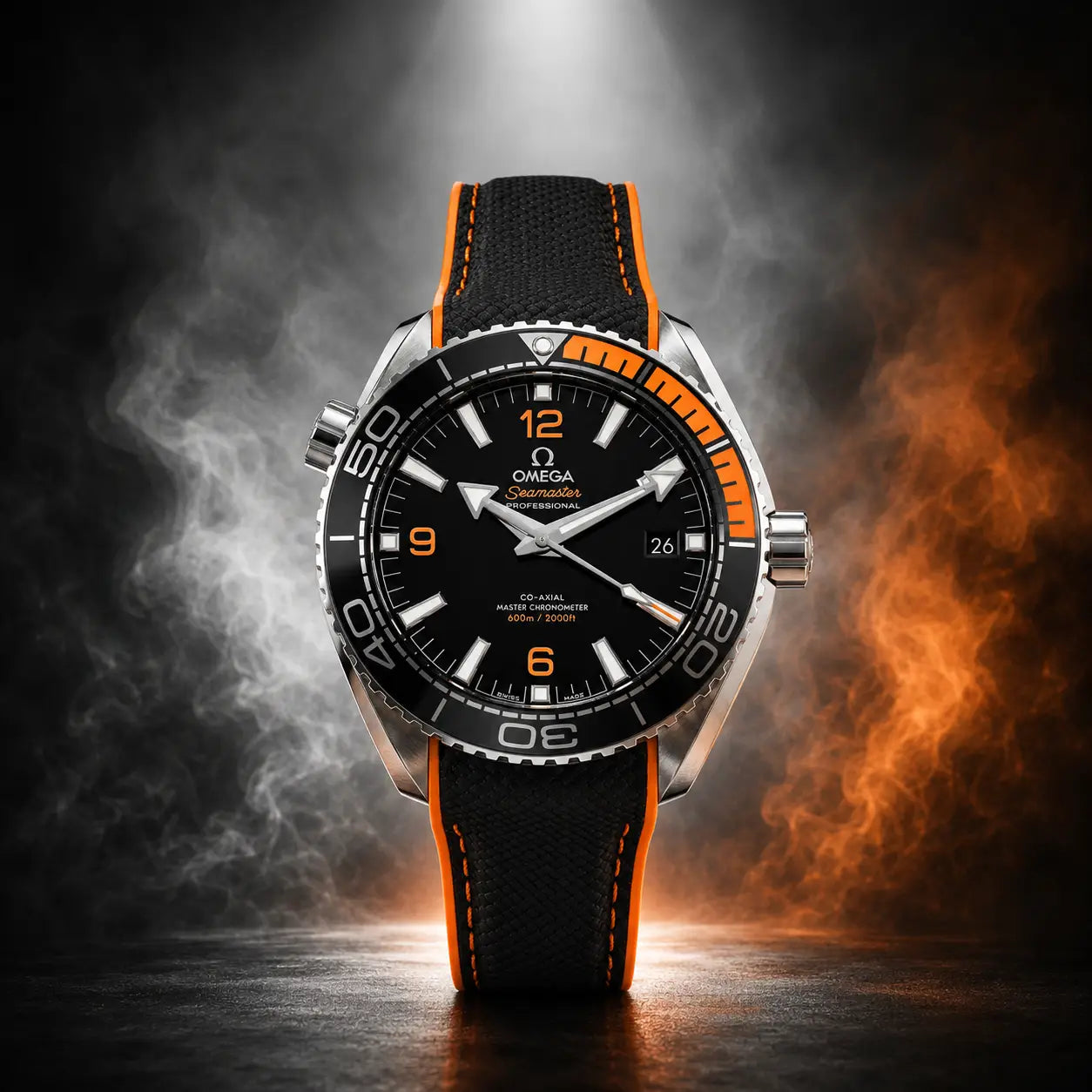 OMEGA SEAMASTER PLANET OCEAN 600M BLACK RUBBER STRAP