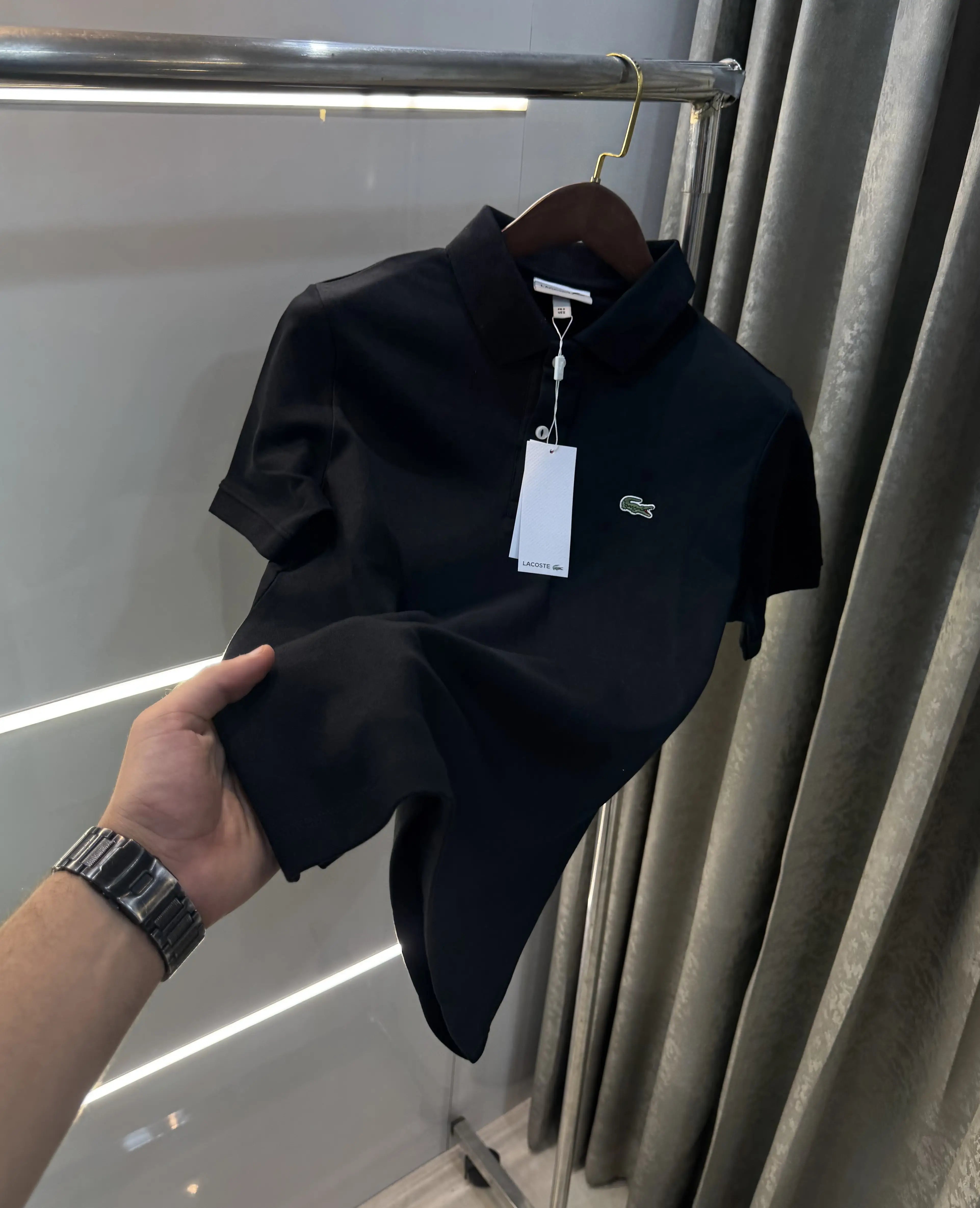 Lacost e Black Logo Work Premium Polo T-Shirt