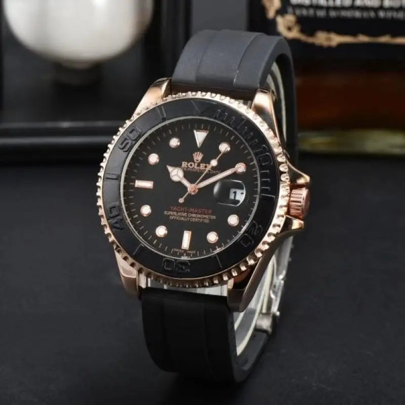 Rolex Yatch Master Rose Gold Black Color