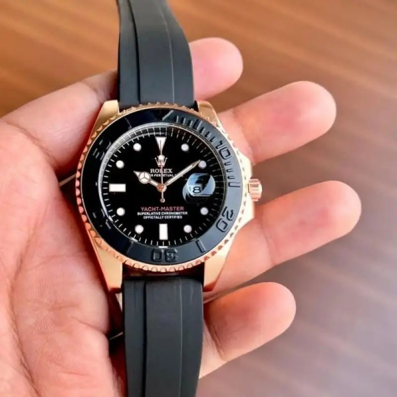 Rolex Yatch Master Rose Gold Black Color
