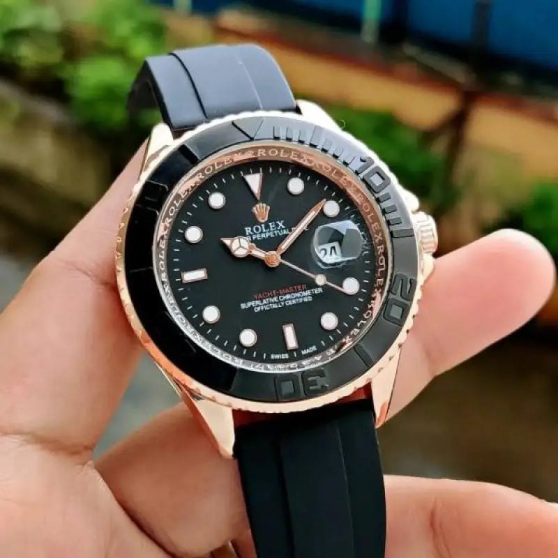 Rolex Yatch Master Rose Gold Black Color