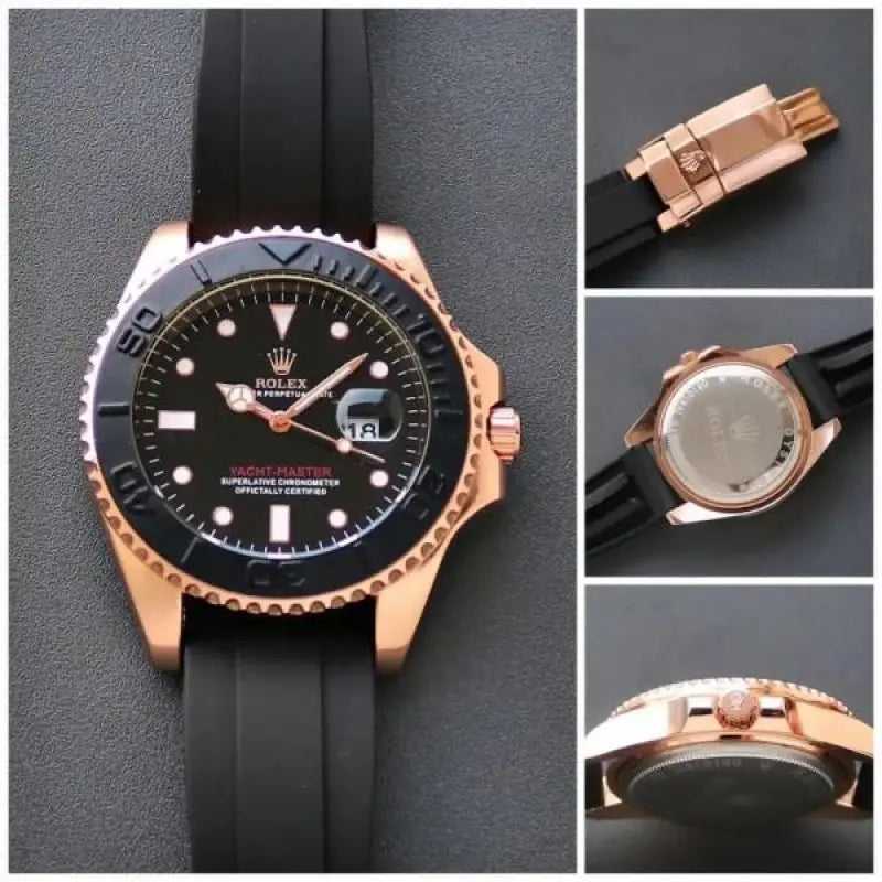 Rolex Yatch Master Rose Gold Black Color