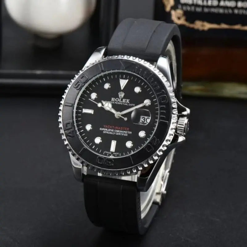 Rolex Yatch Master Silver Black Color
